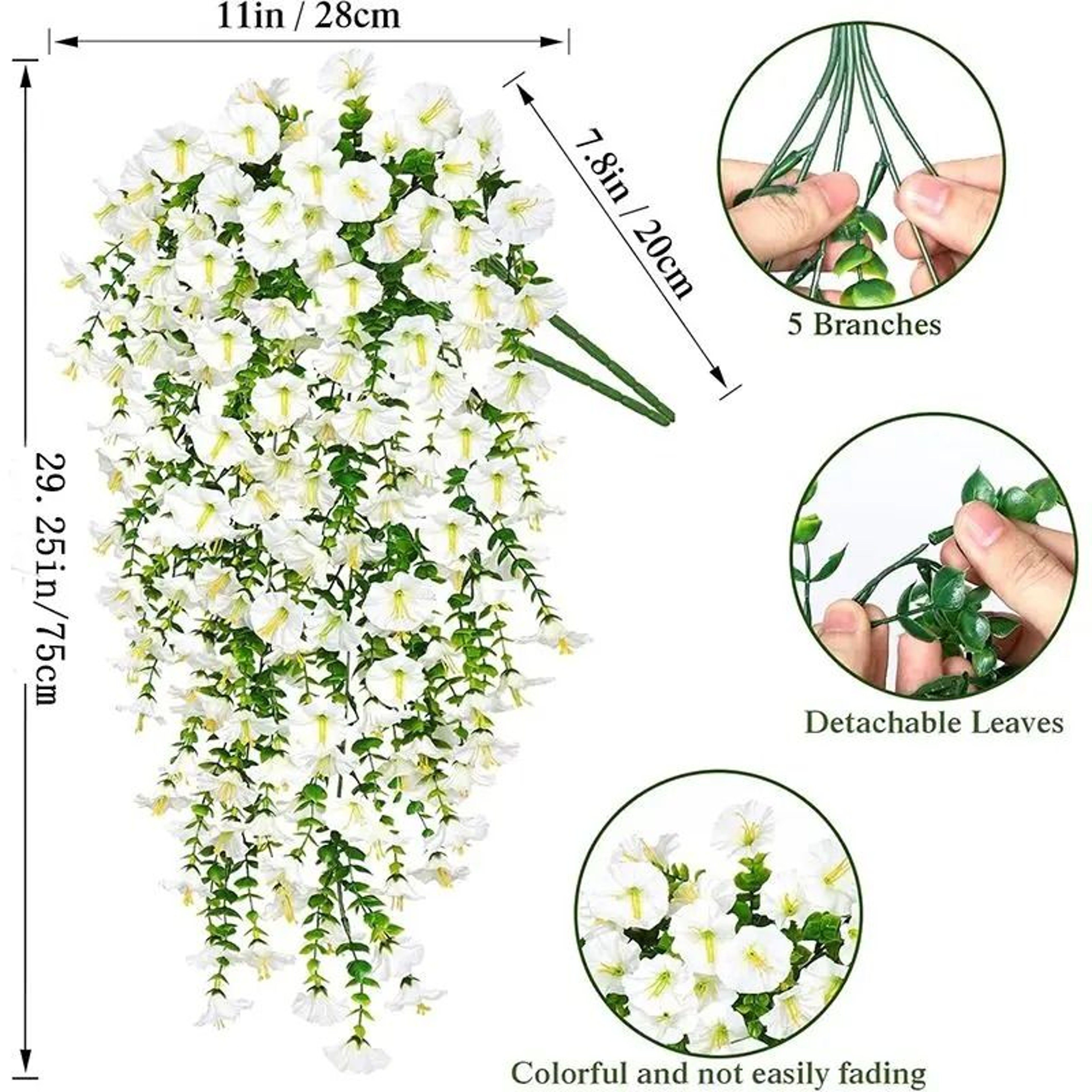 Artificial Morning Glory Wall Hanging Vine 75 Cm 5