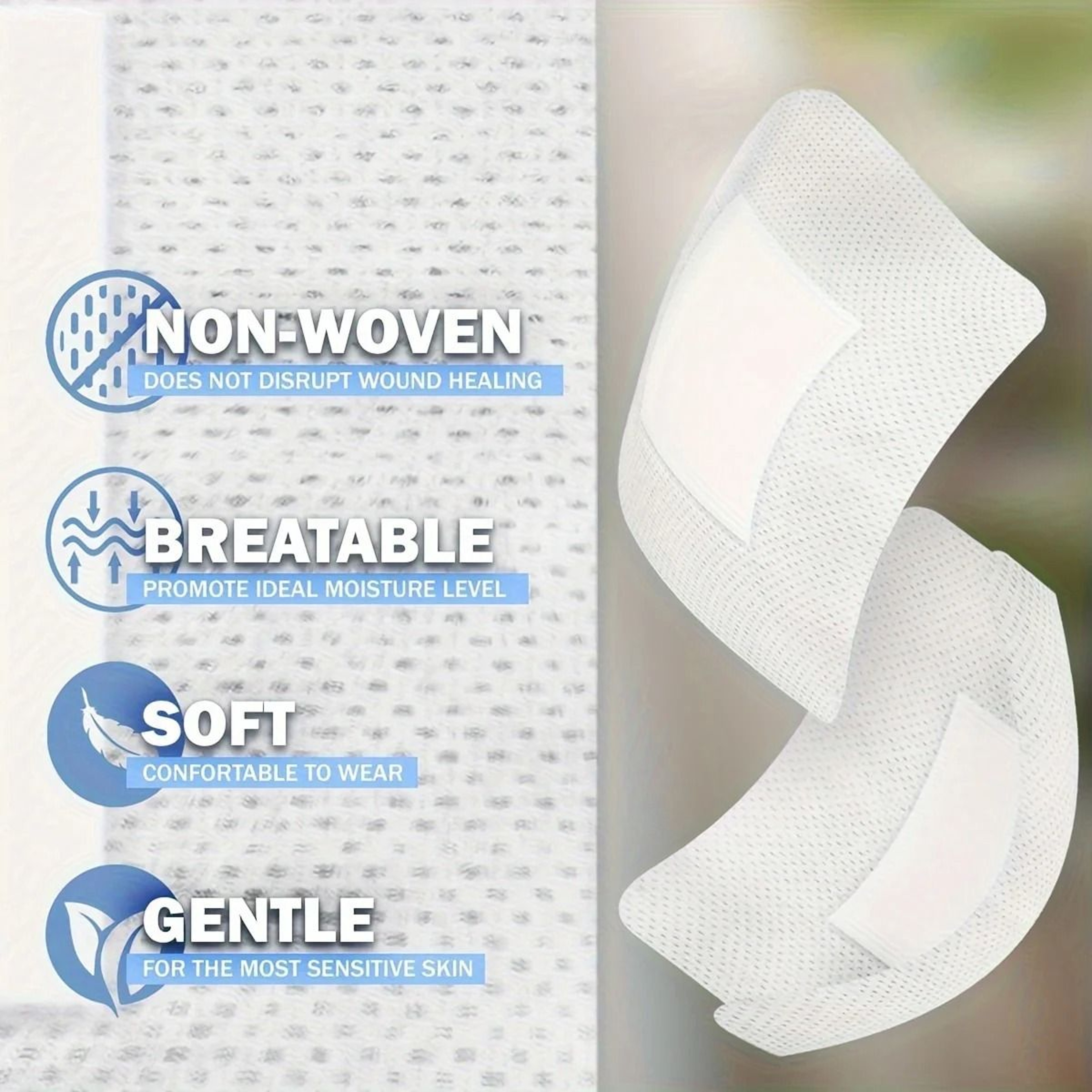 Large Size Hypoallergenic NonWoven Medical Adhesive Wound Dressings 50 Pcs 4