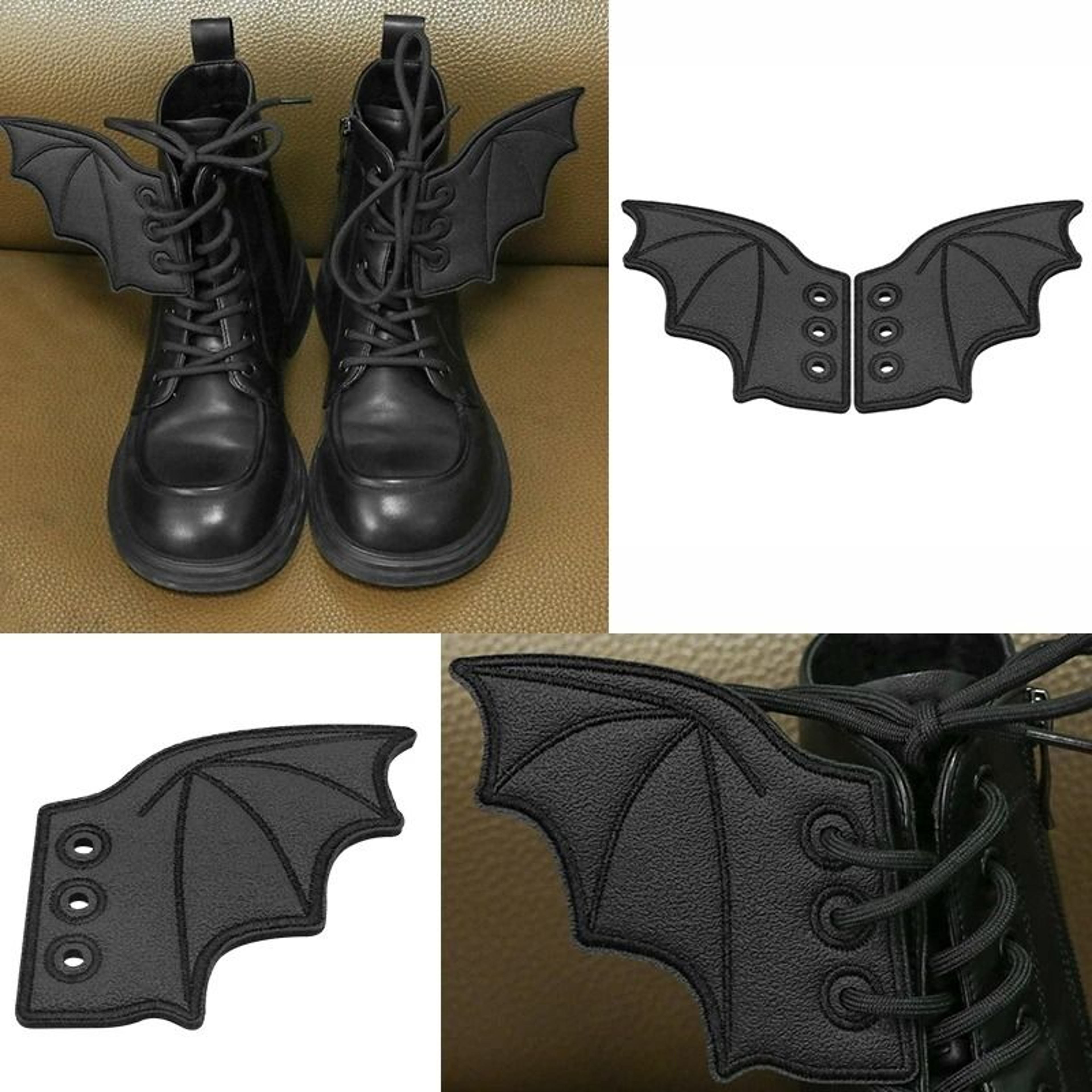 Bling Bat Shoe Wings Embroidery DIY Charm Decorations For Sneakers 1