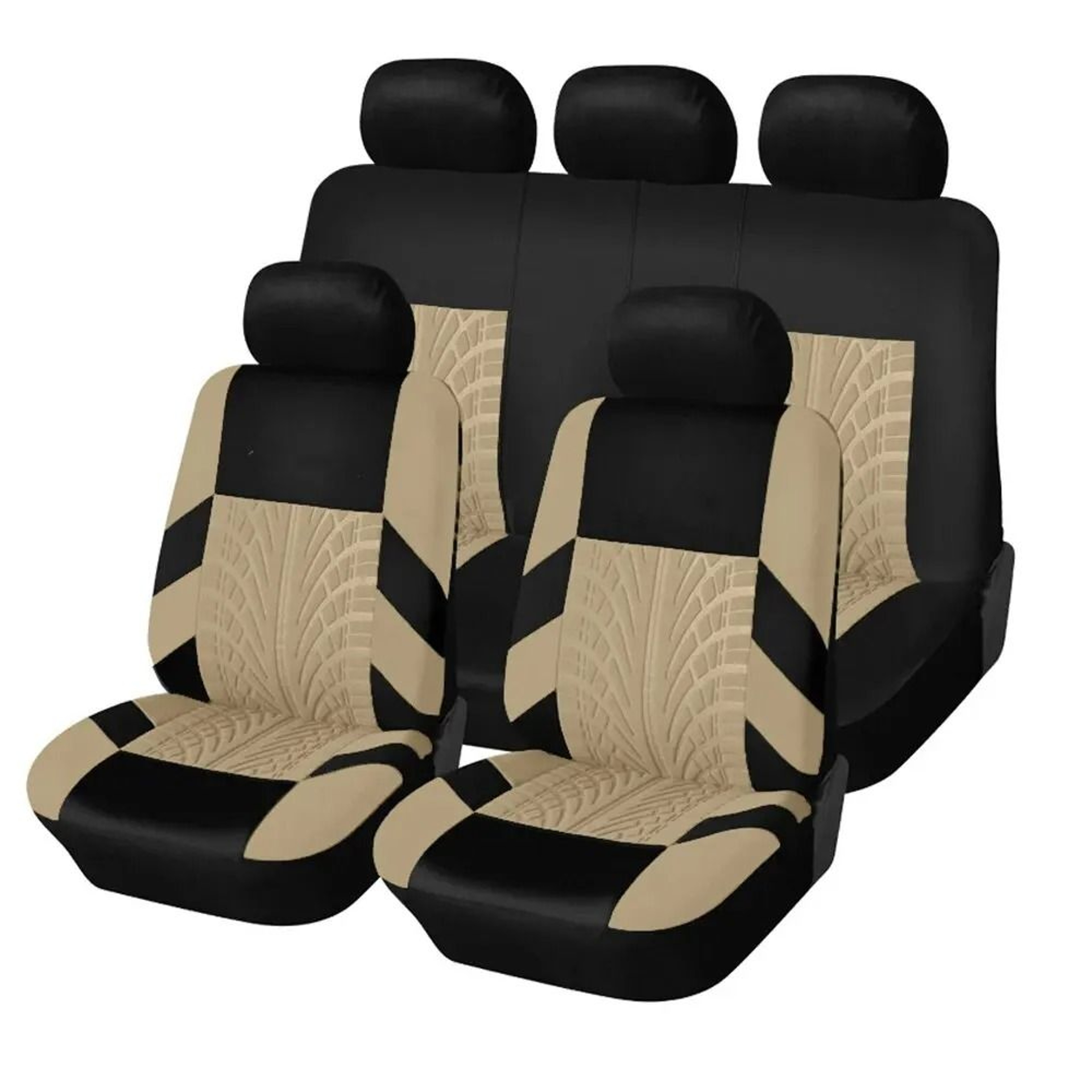 Car Seat Covers Full Set Front Split Rear Bench For Car Universal Cloth SUV Sedan Van 15