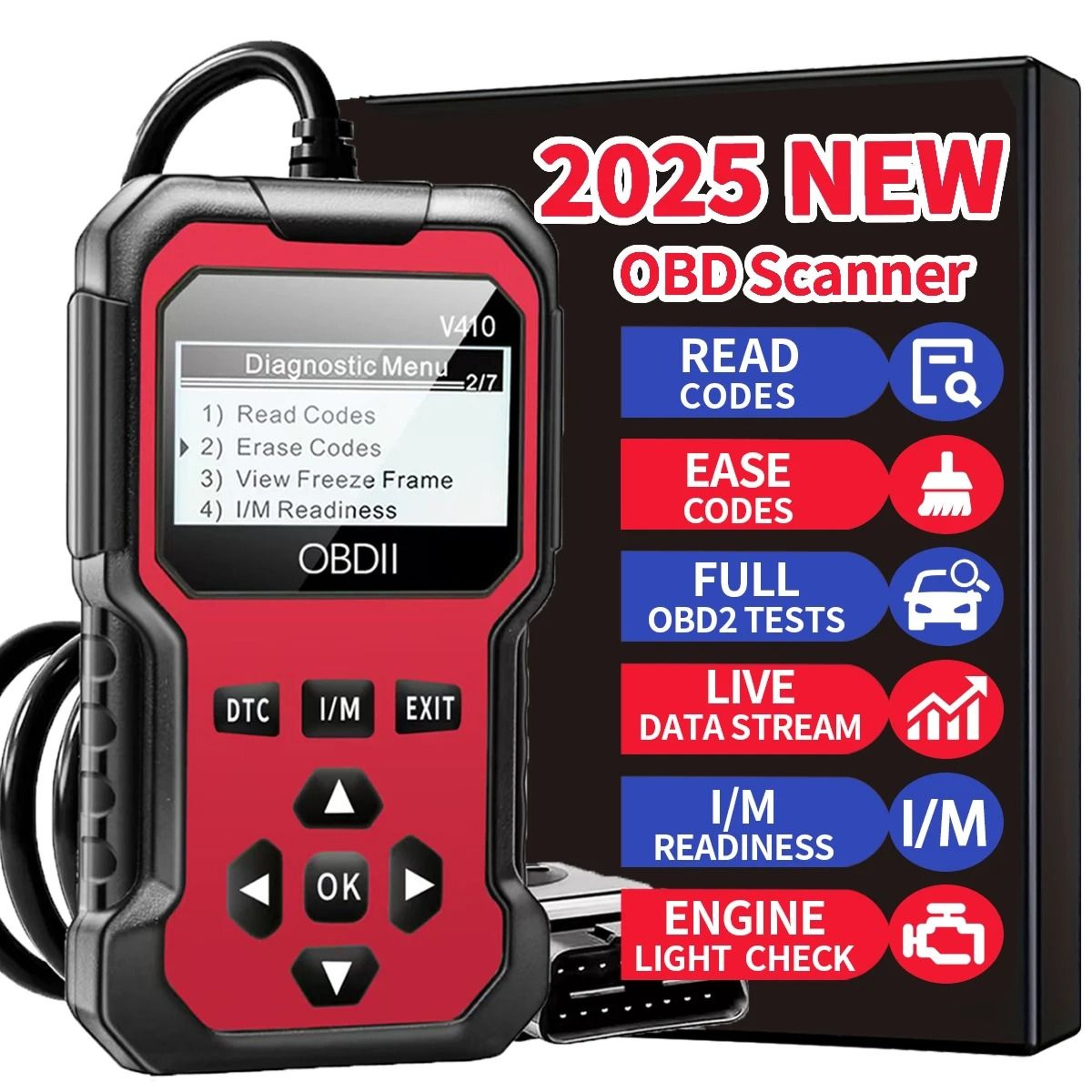 Car OBD2 Scanner Diagnostic Tool Code Reader Engine Fault Code Reader For All OBD II Protocol Cars  0