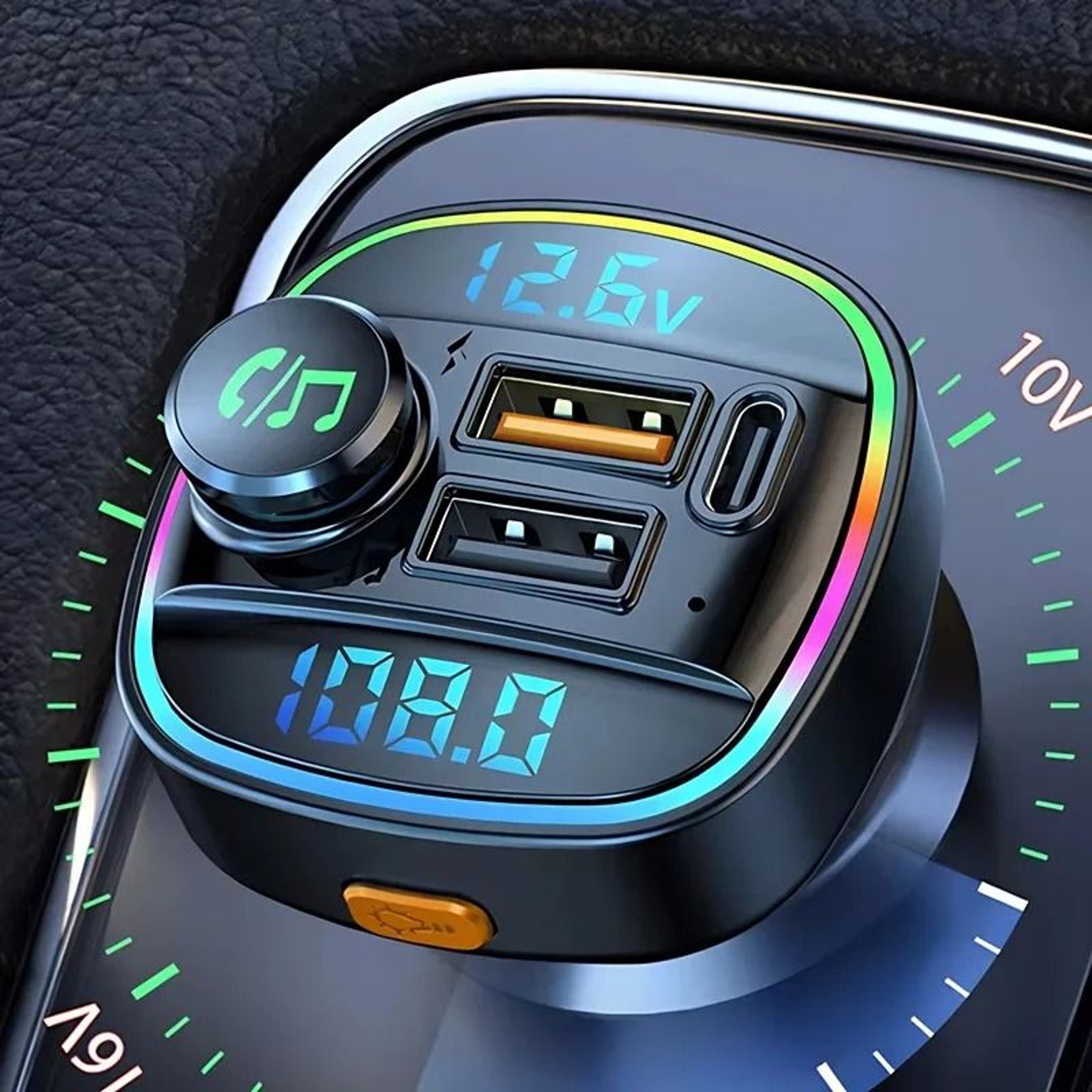 Bluetooth 50 FM Transmitter Handsfree Car Radio Modulator MP3 Player With 225W USB Super Quick Char 0