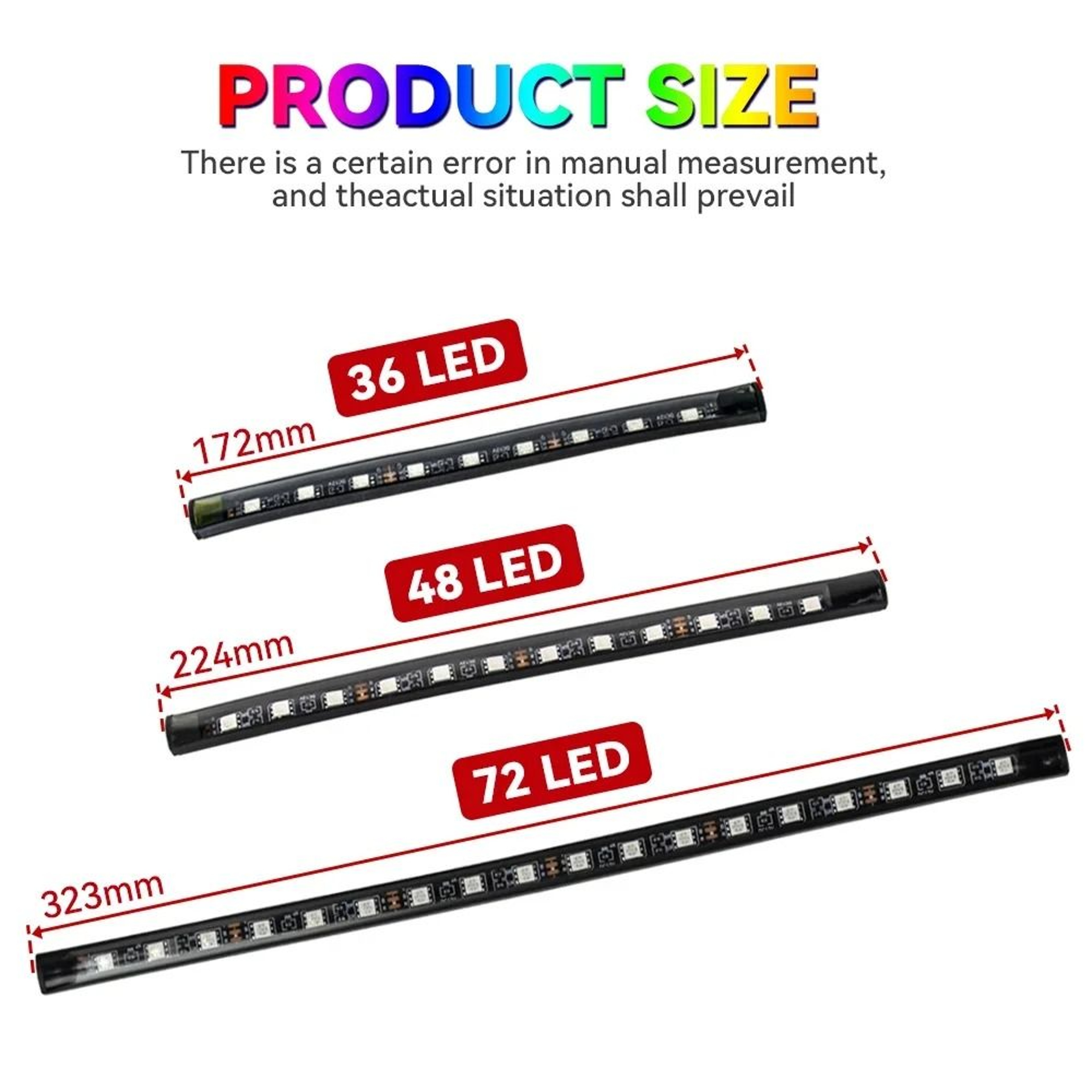 Neon 36 48 72 LED Car Interior Ambient Foot Light Wireless Remote Music APP Control RGB Decorative  1