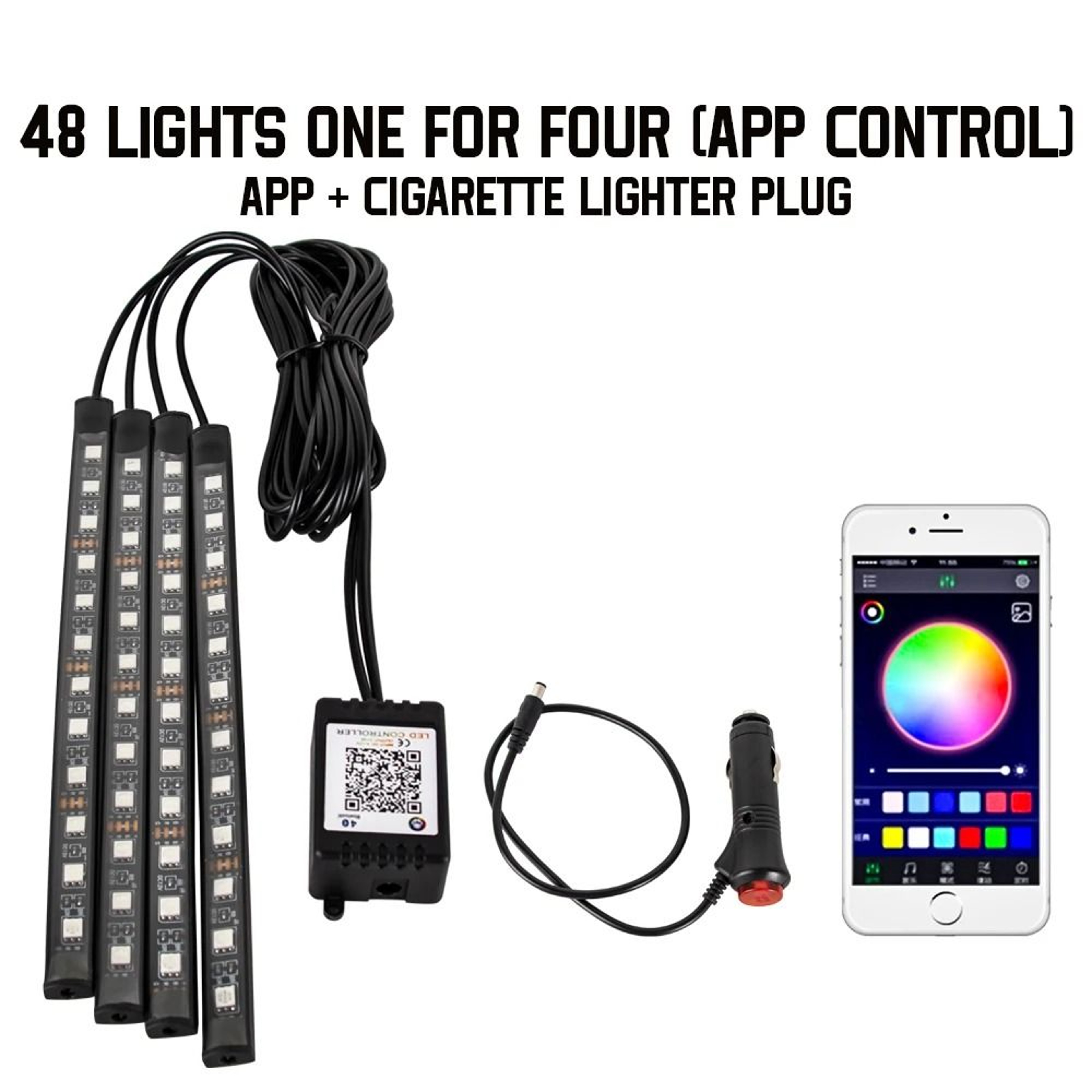 Neon LED Car Interior Ambient Foot Light USB RGB Light 14