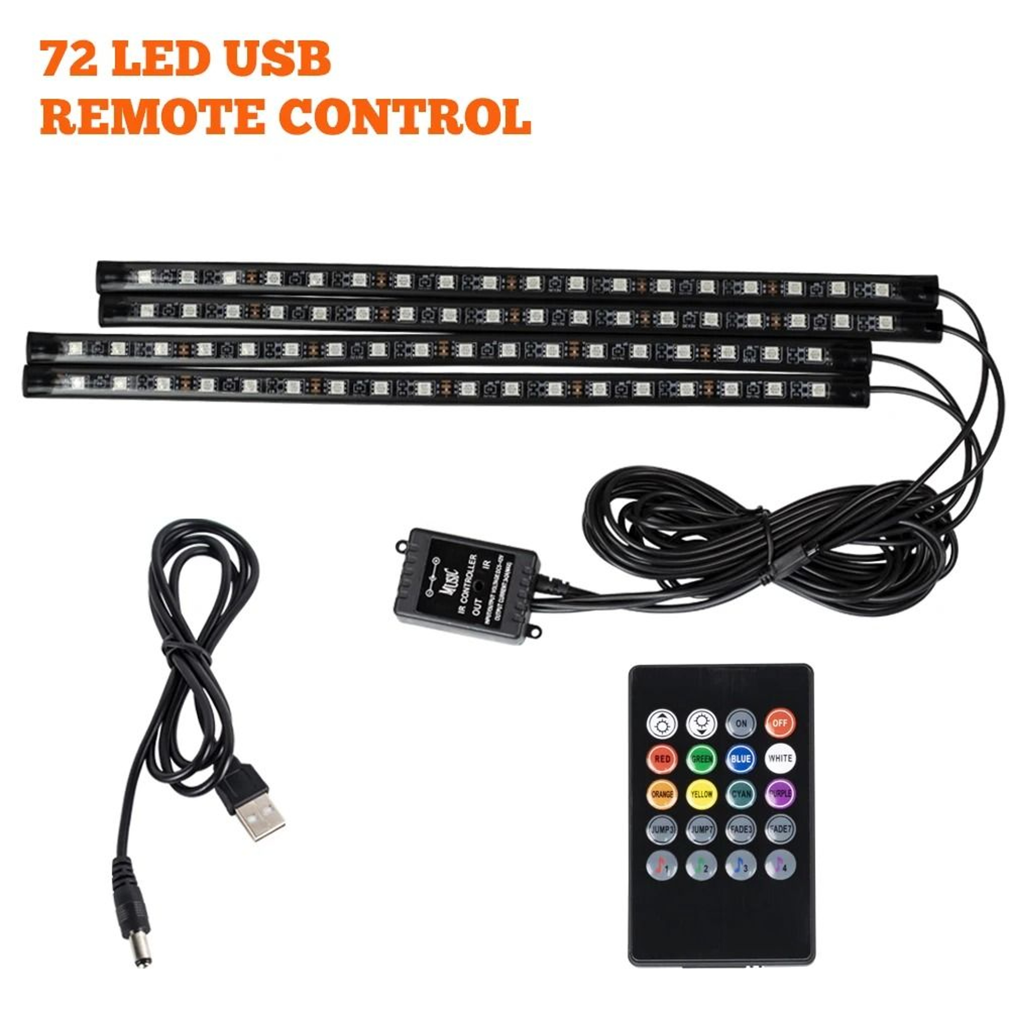 Neon LED Car Interior Ambient Foot Light USB RGB Light 15