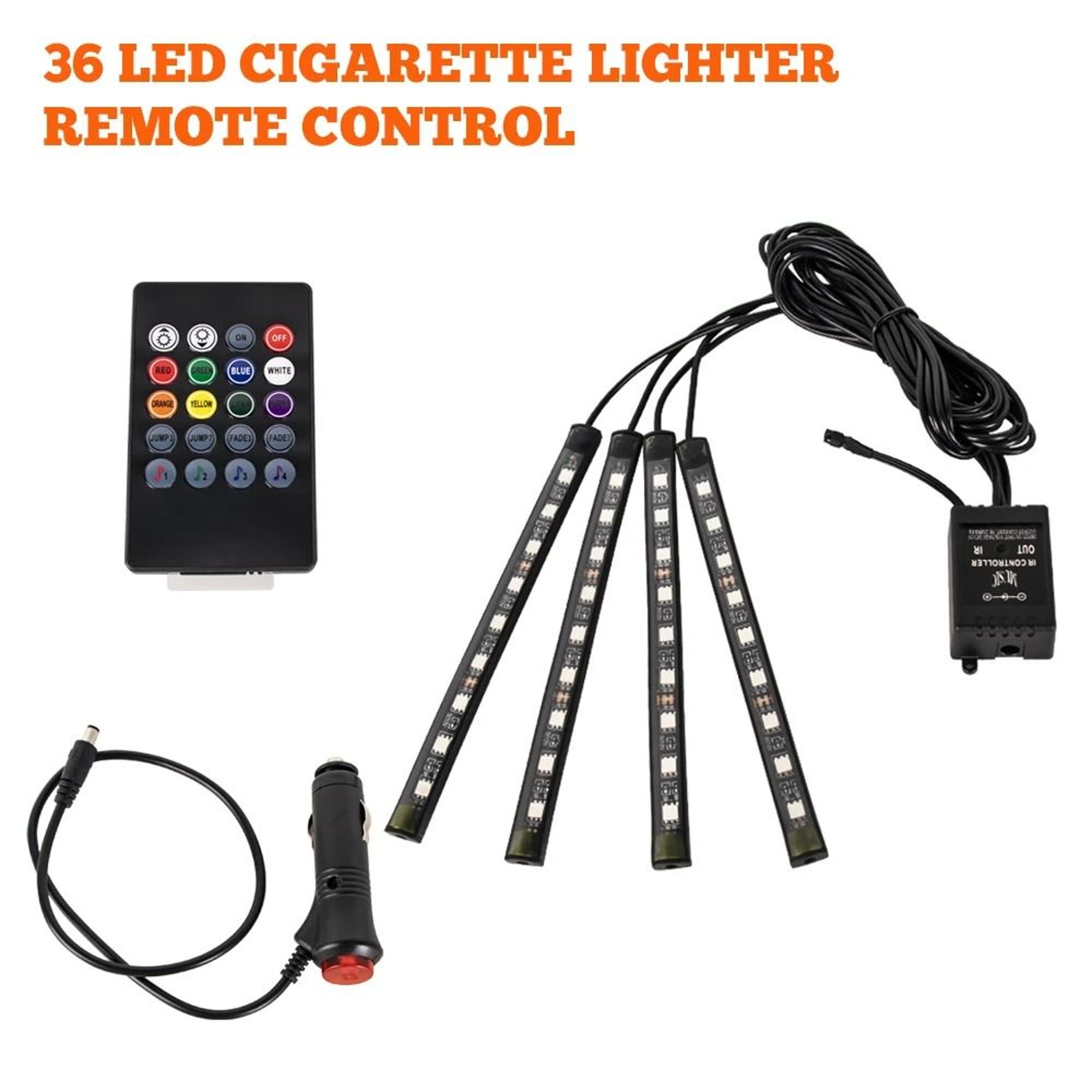 Neon LED Car Interior Ambient Foot Light USB RGB Light 8