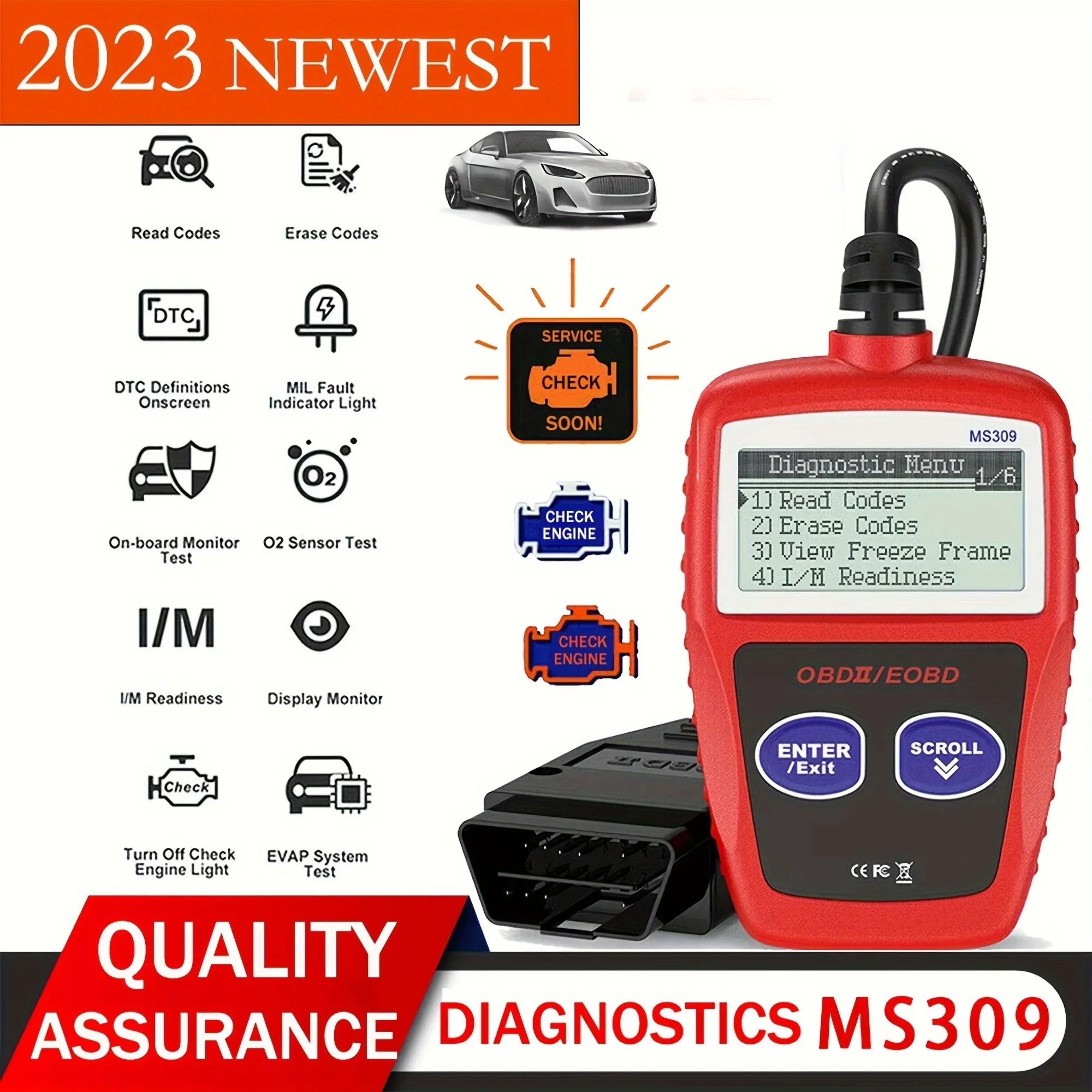 Advanced Car Diagnostic Tool Plus MS309 OBD2 Scanner 1