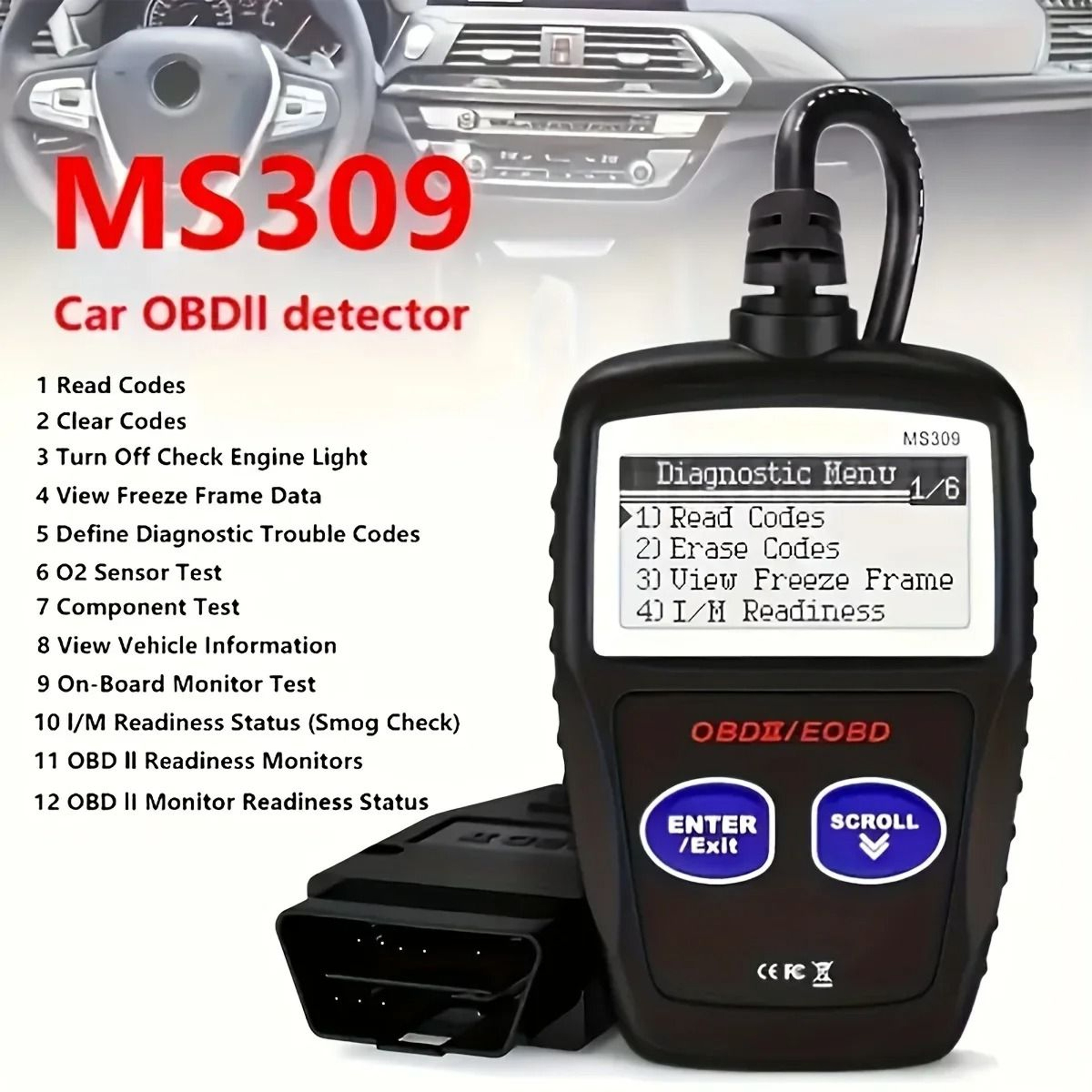 Advanced Car Diagnostic Tool Plus MS309 OBD2 Scanner 5