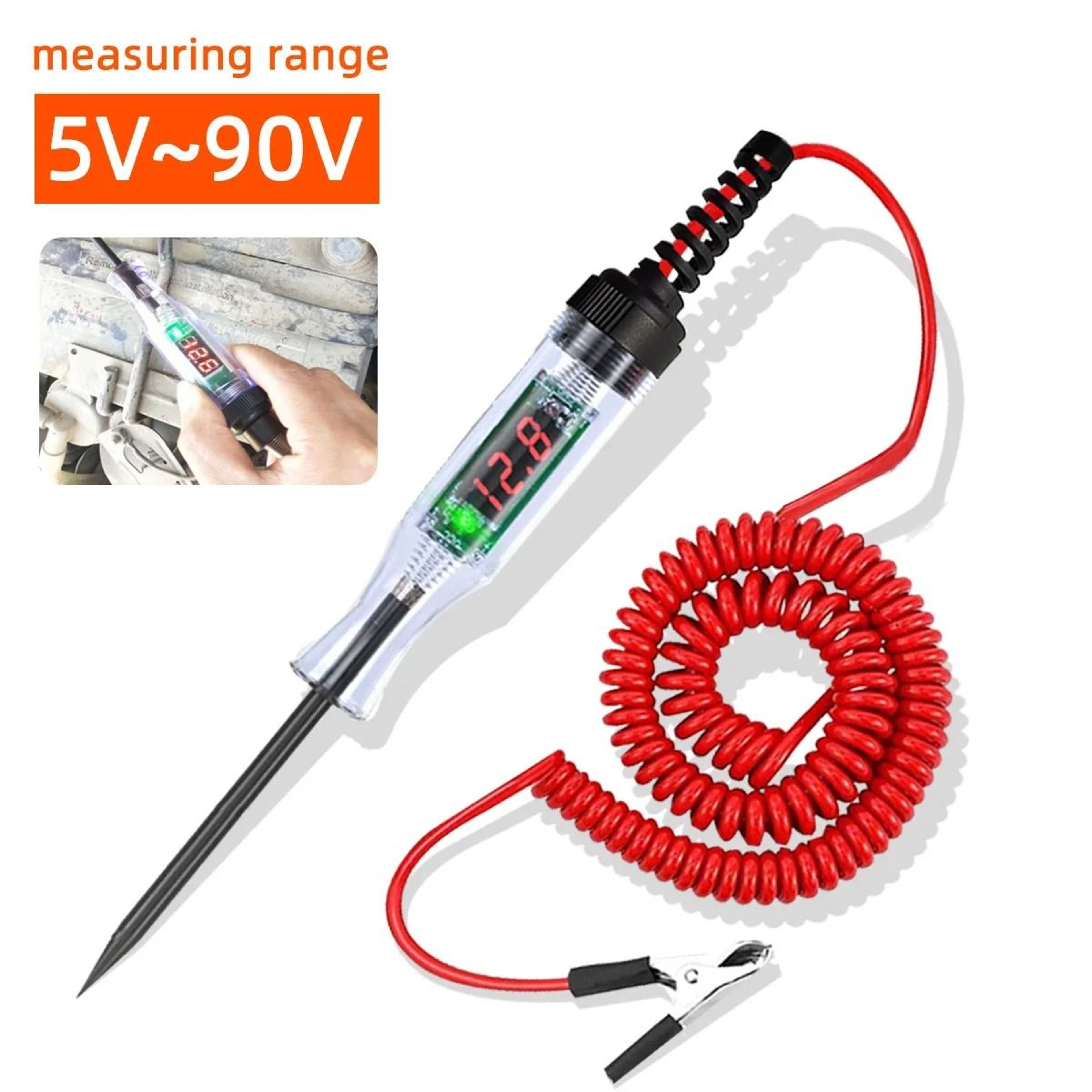 Automotive Circuit Test Pen 6V 12V 24V Digital Voltage Display 0