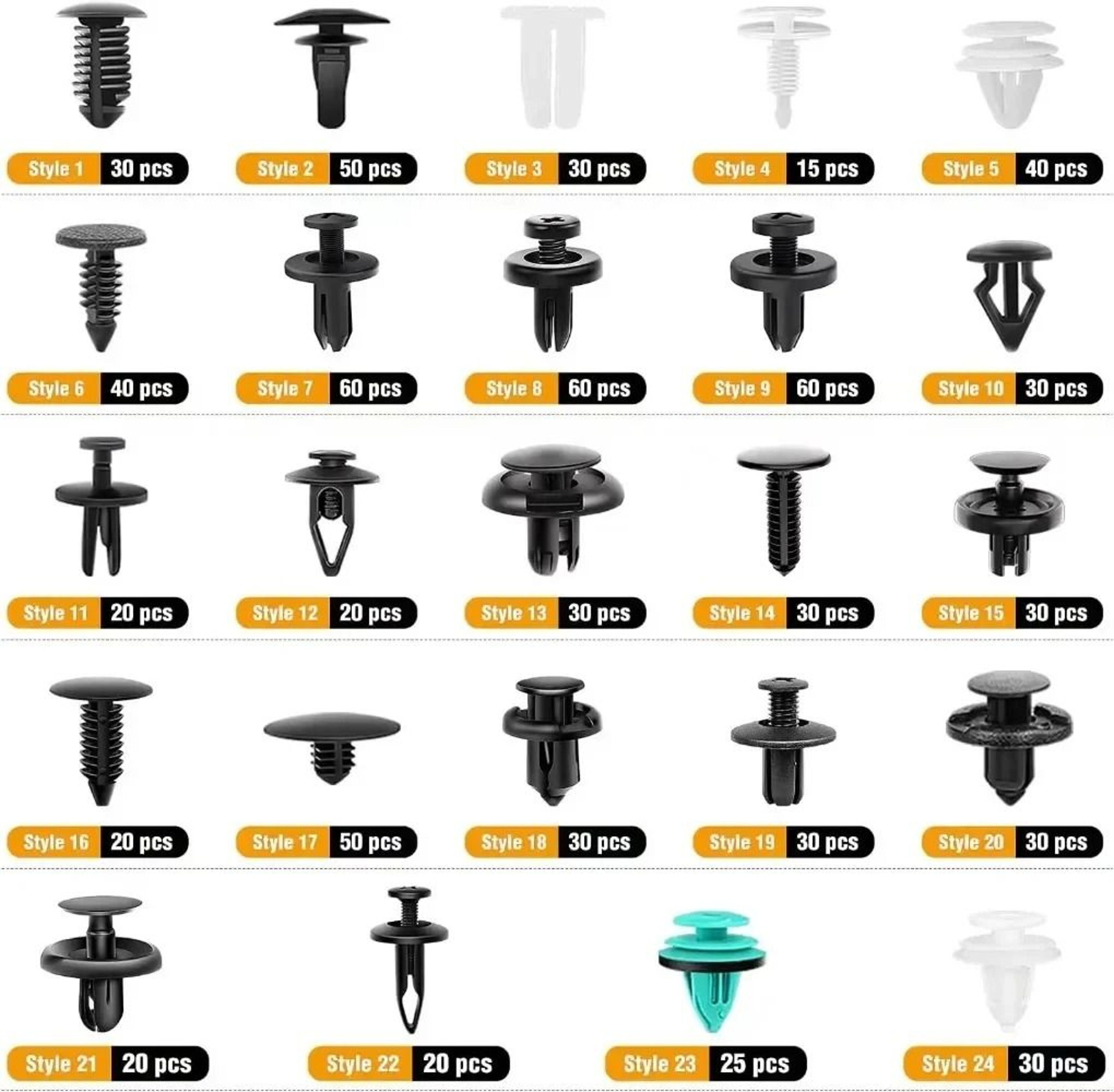 Car Fastener Clip Kit Fender Rivet Retainer Plastic Clips 800pcs 4
