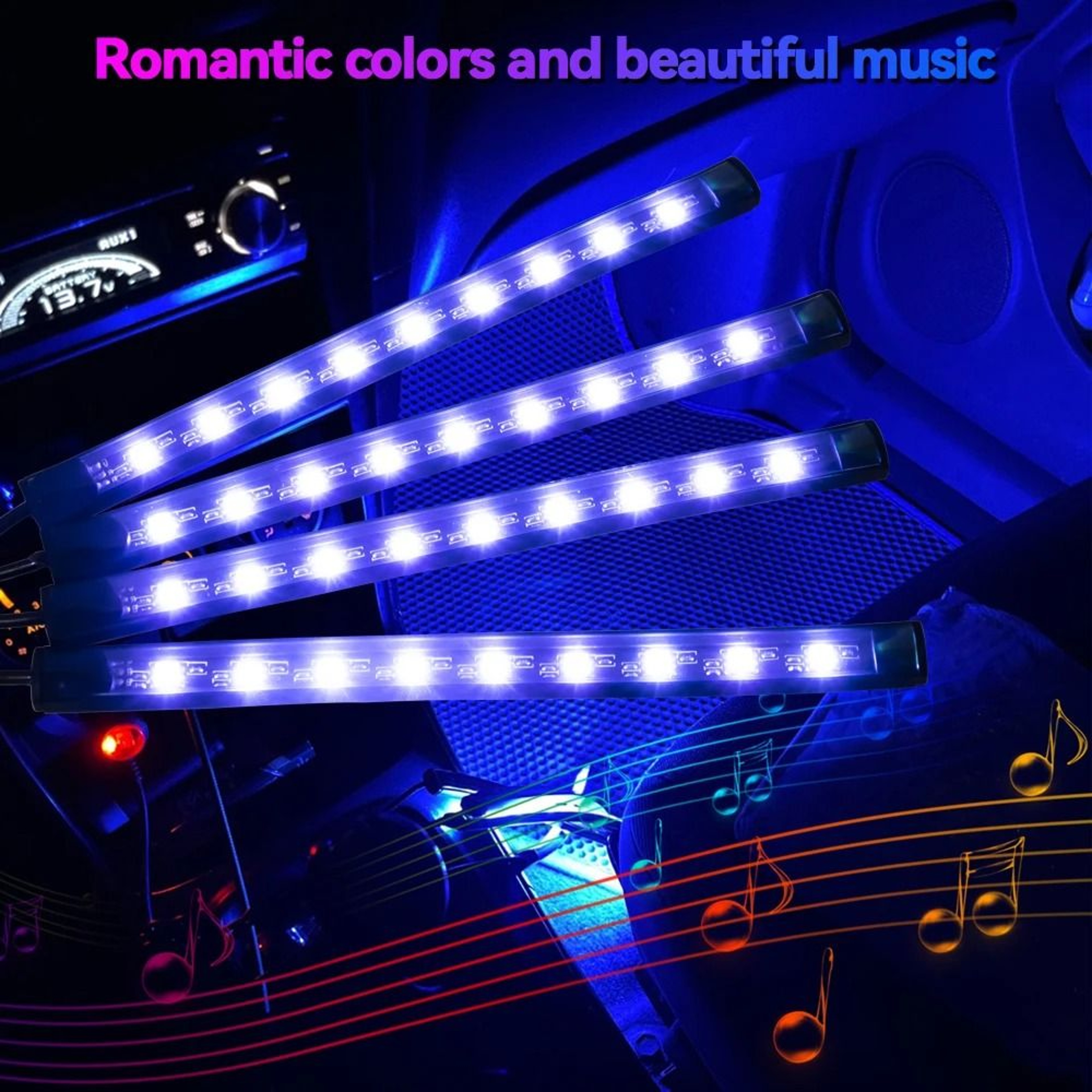 RGB Car Interior Ambient LED Light Strip 2345m 2