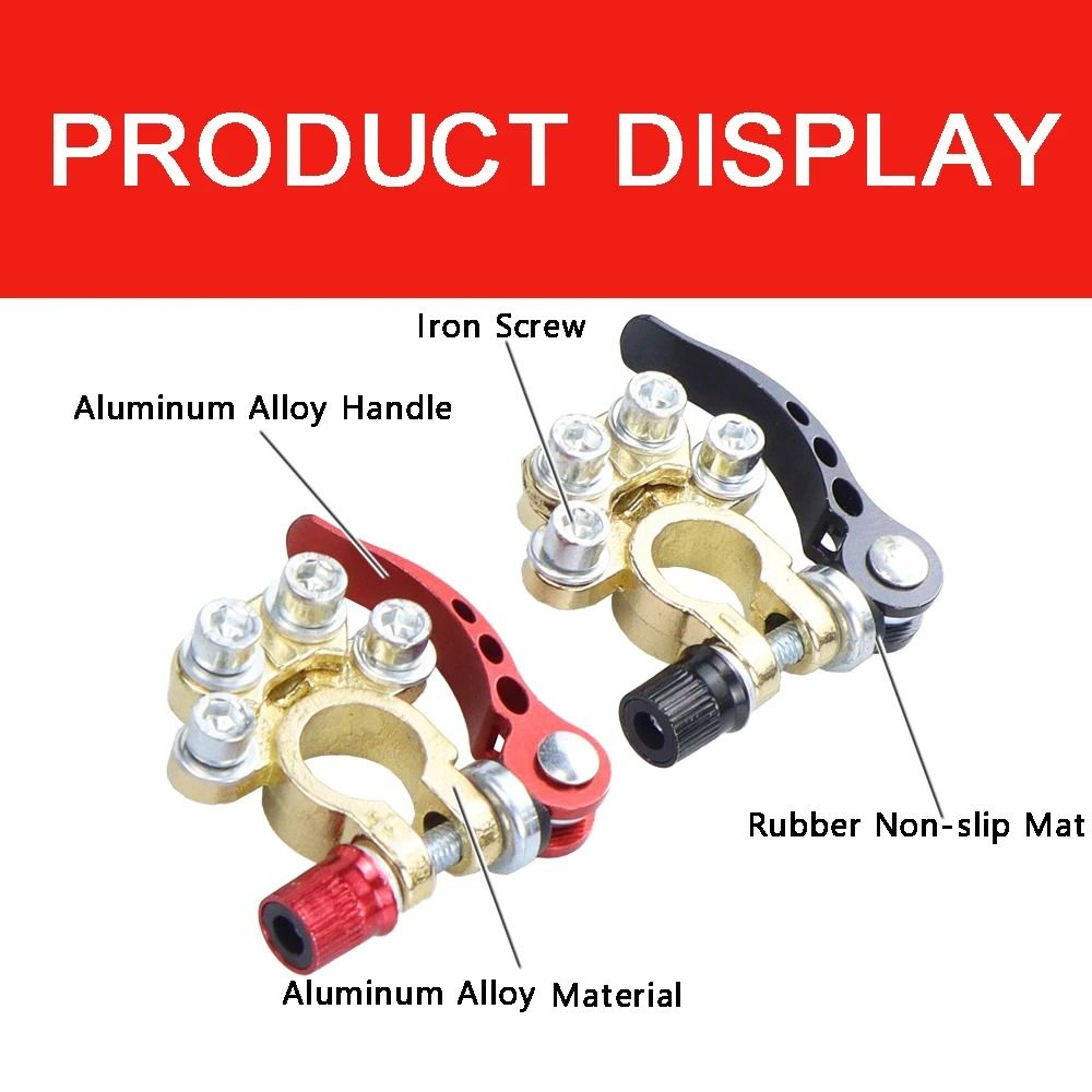 Car Battery Terminal Connectors Quick Release Disconnect Set 1