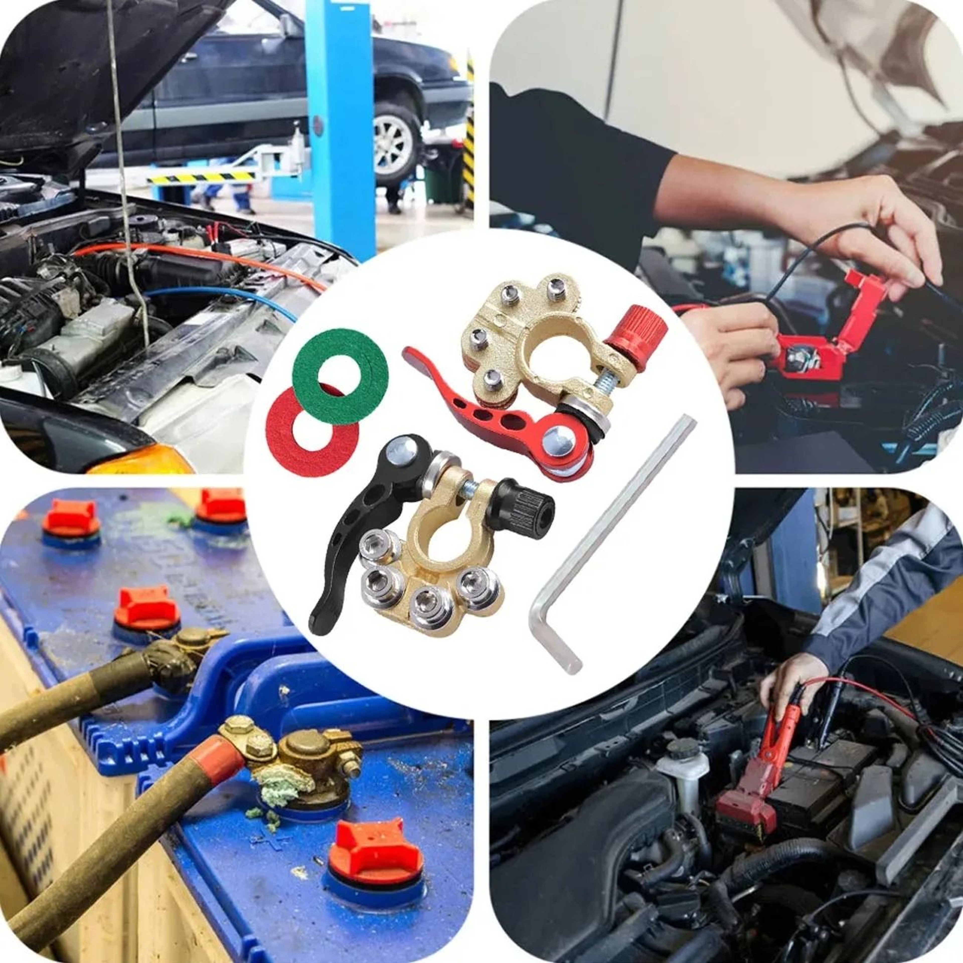 Car Battery Terminal Connectors Quick Release Disconnect Set 4
