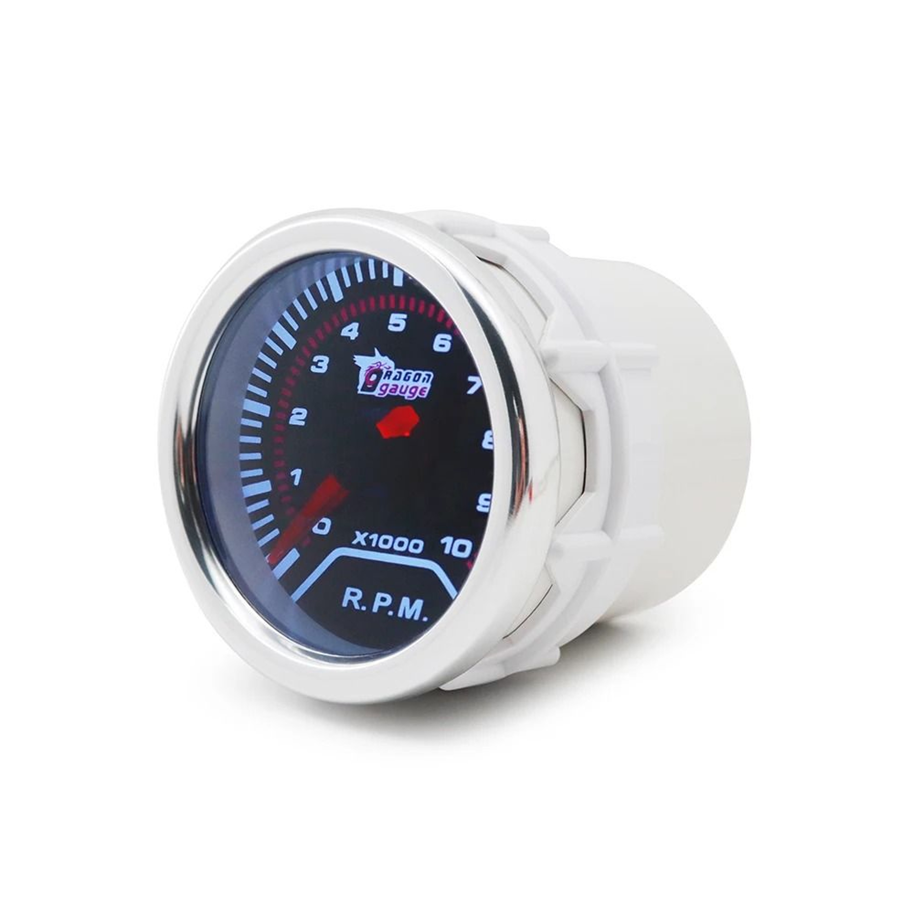 Universal 52mm Analog LED Gauge With White Case And Gauge Pod 2