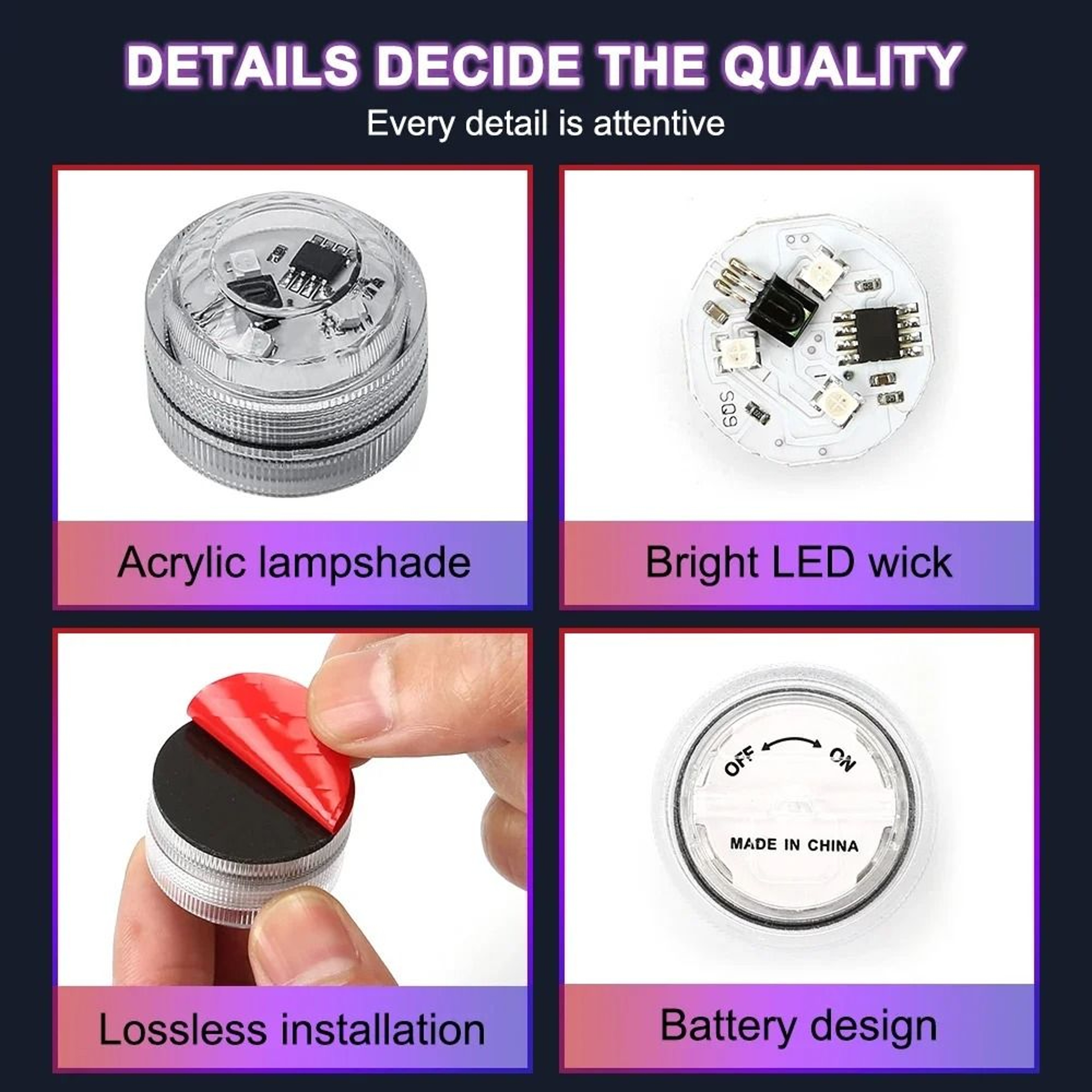 Wireless Adhesive LED Interior Ambient Light For Car And Bicycle 4