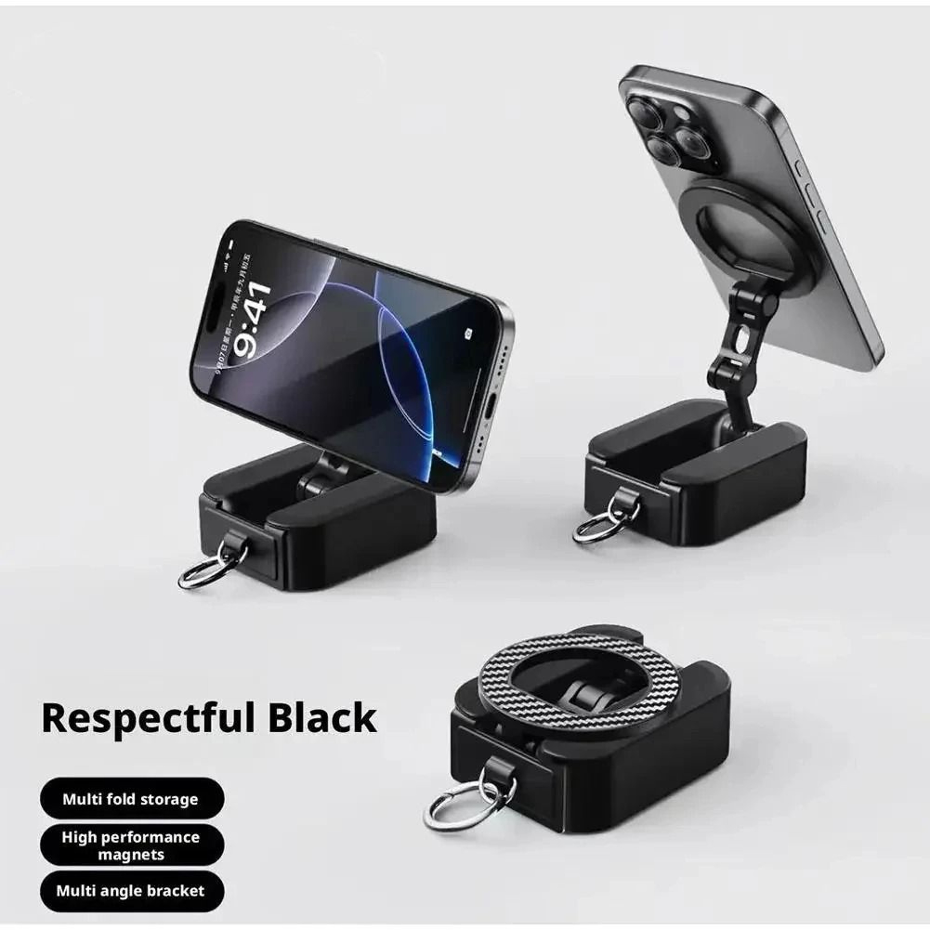 Magnetic Portable Phone Stand Mount Foldable Travel Holder For Desk And Airplane 5