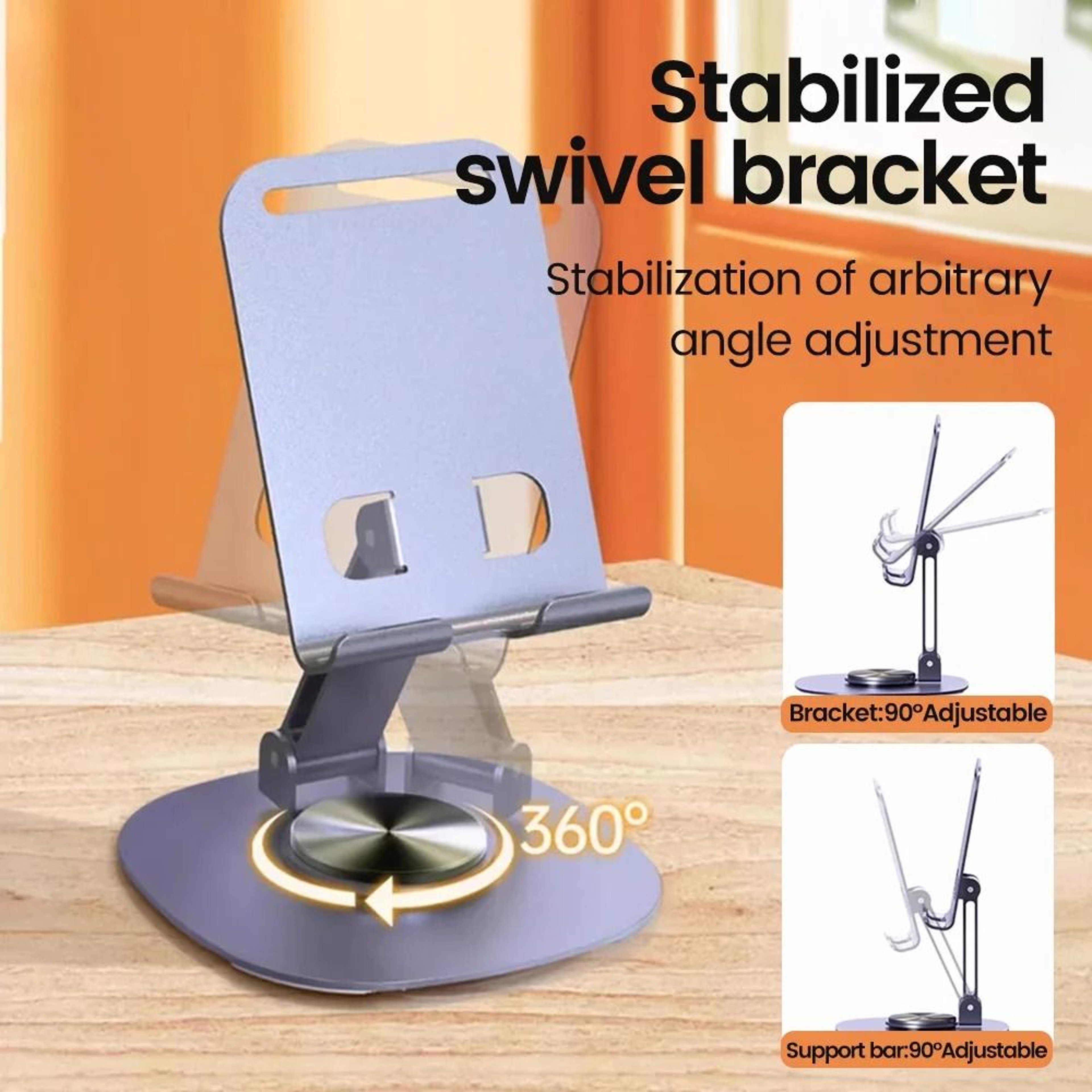 Rotating Table Cell Phone Holder Stand For Desk And Mobile Devices 1
