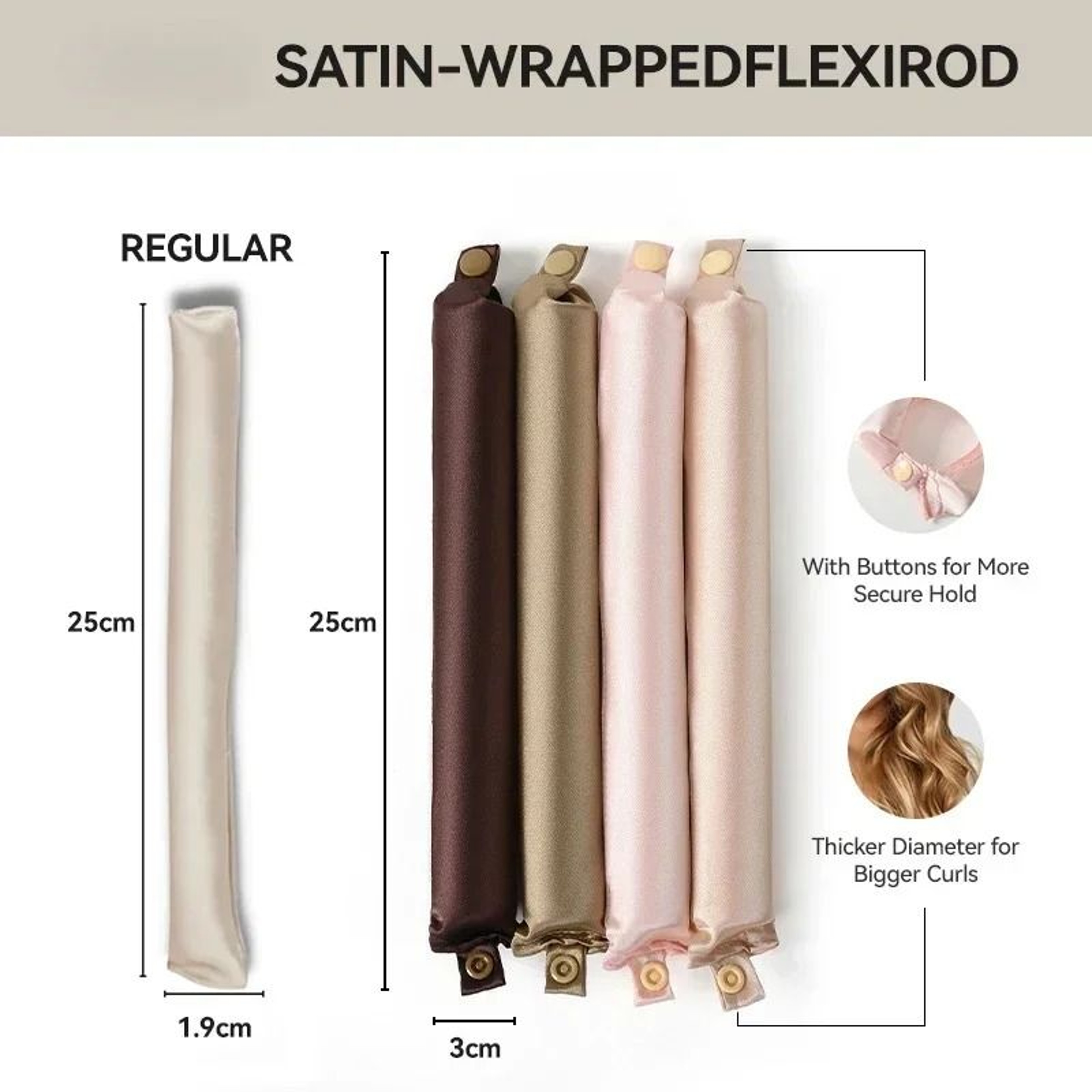 Heatless Hair Curler Satin Curling Rod For Overnight Soft Curls 3