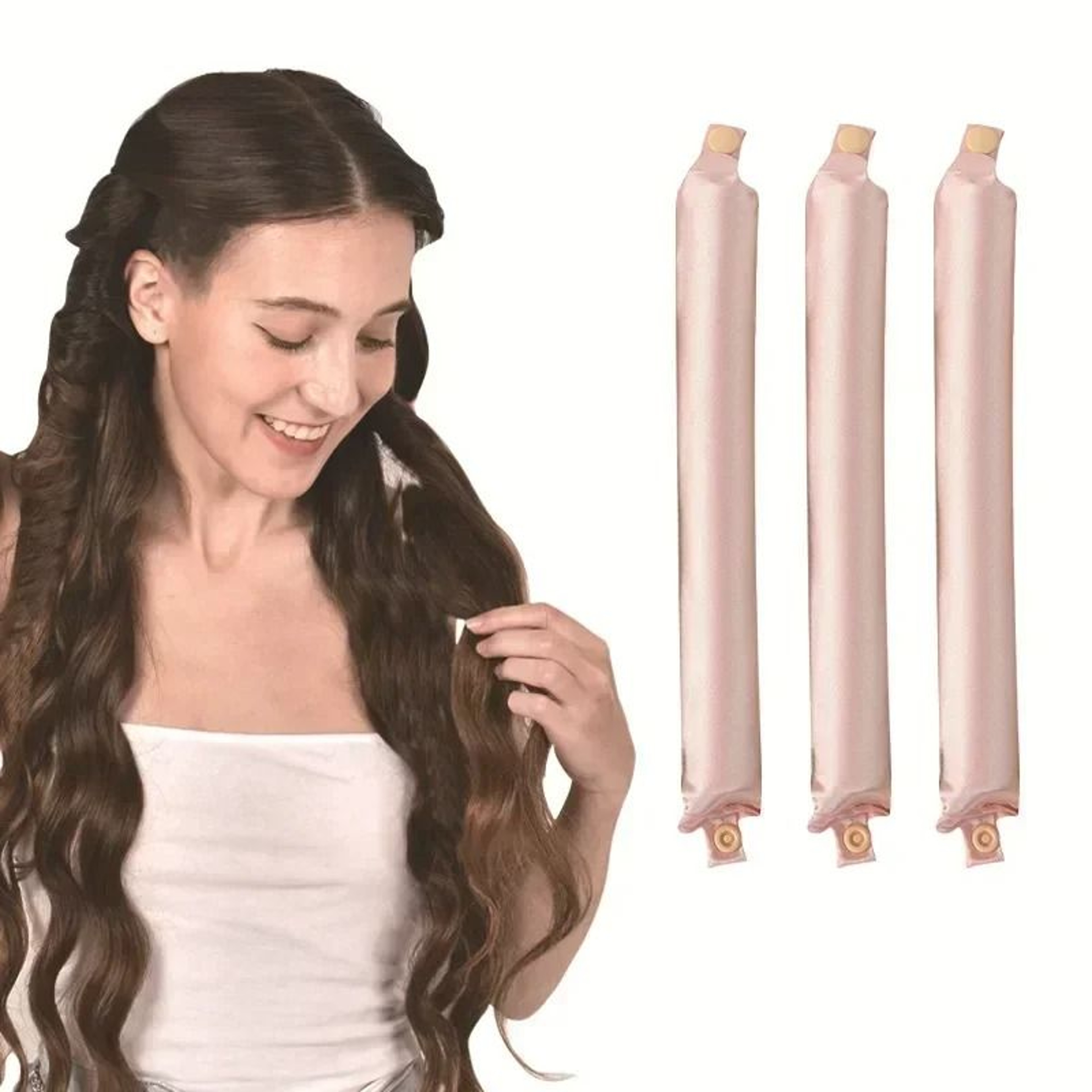 Heatless Hair Curler Satin Curling Rod For Overnight Soft Curls 6