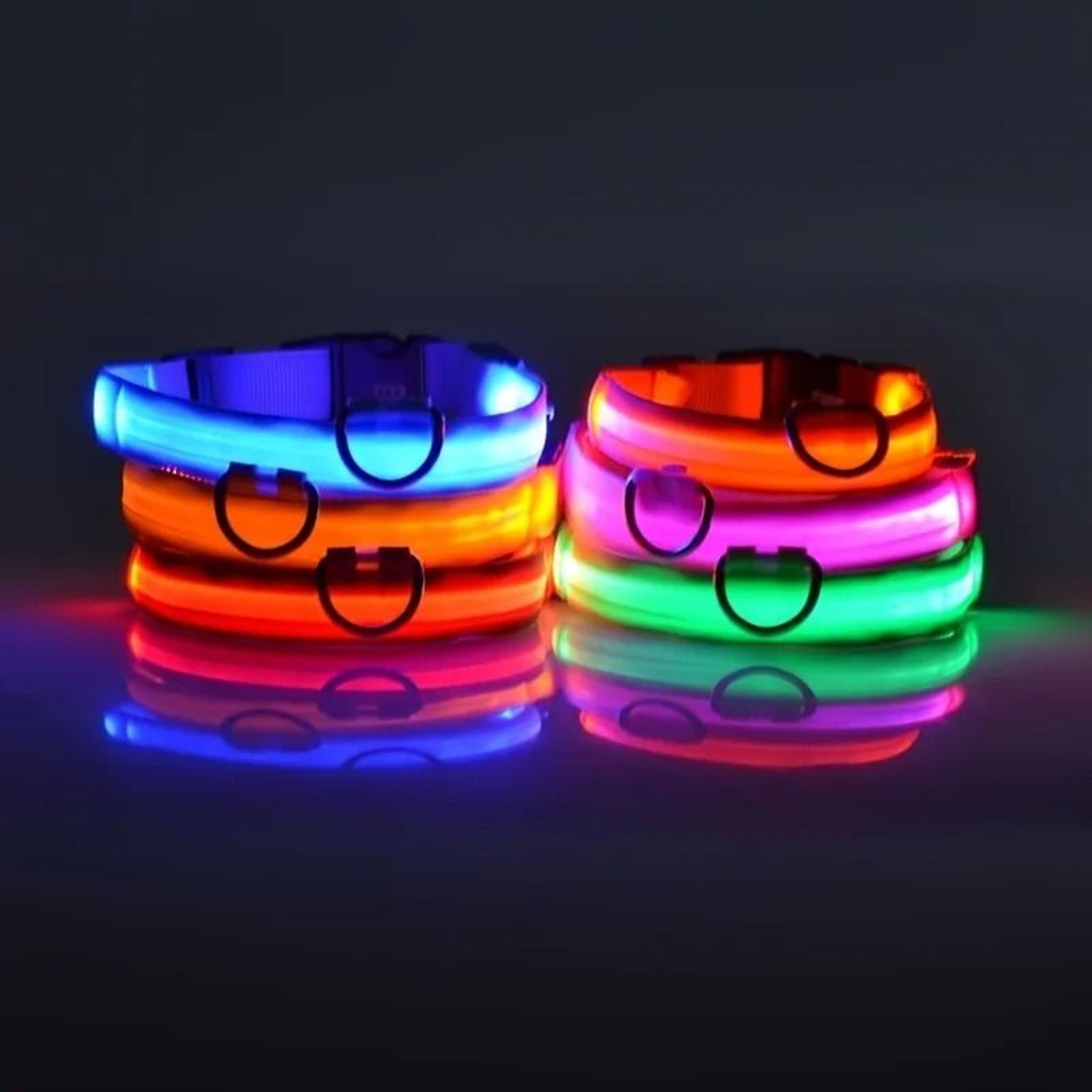 Nylon LED Night Safety Glow Dog Leash And Collar 1