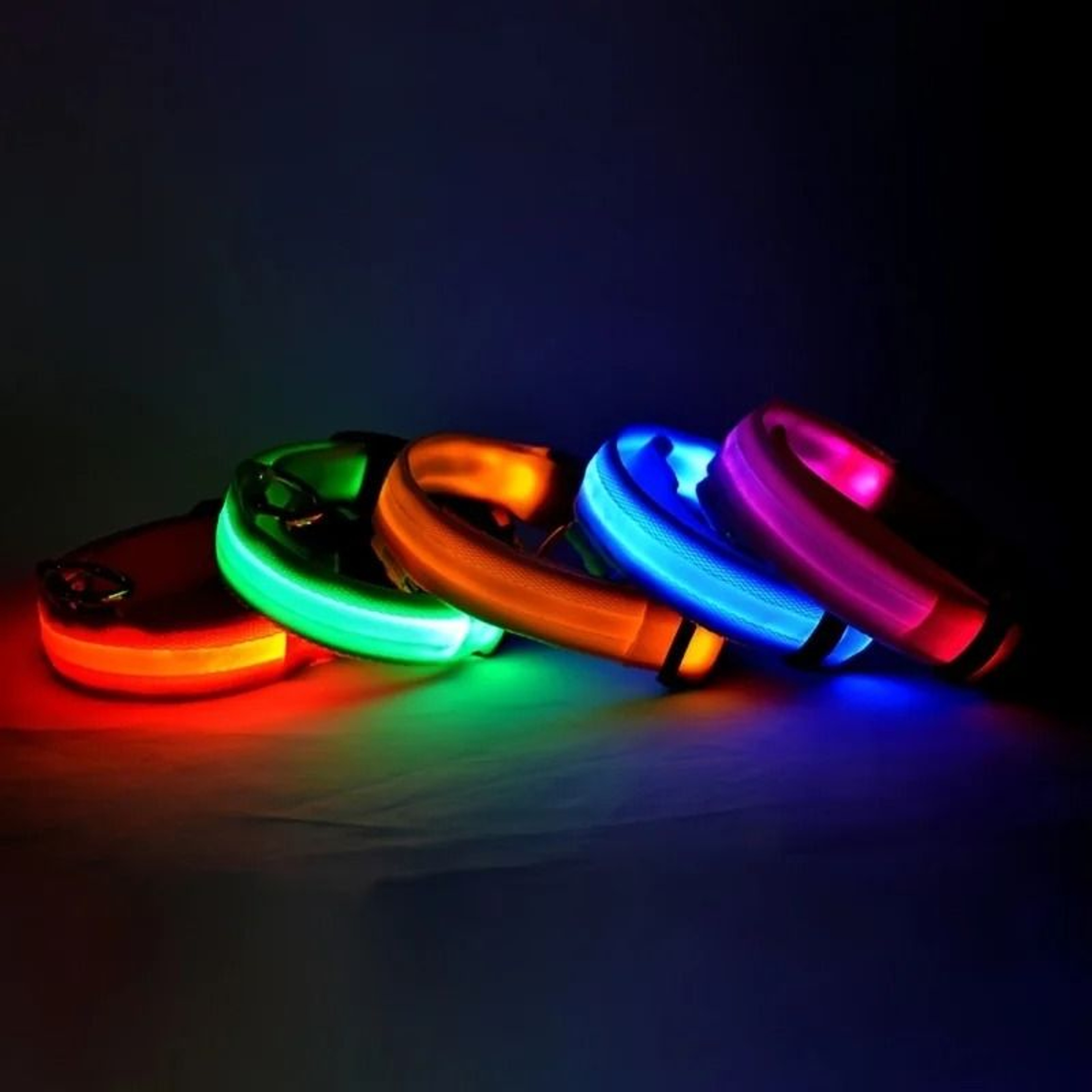 Nylon LED Night Safety Glow Dog Leash And Collar 4