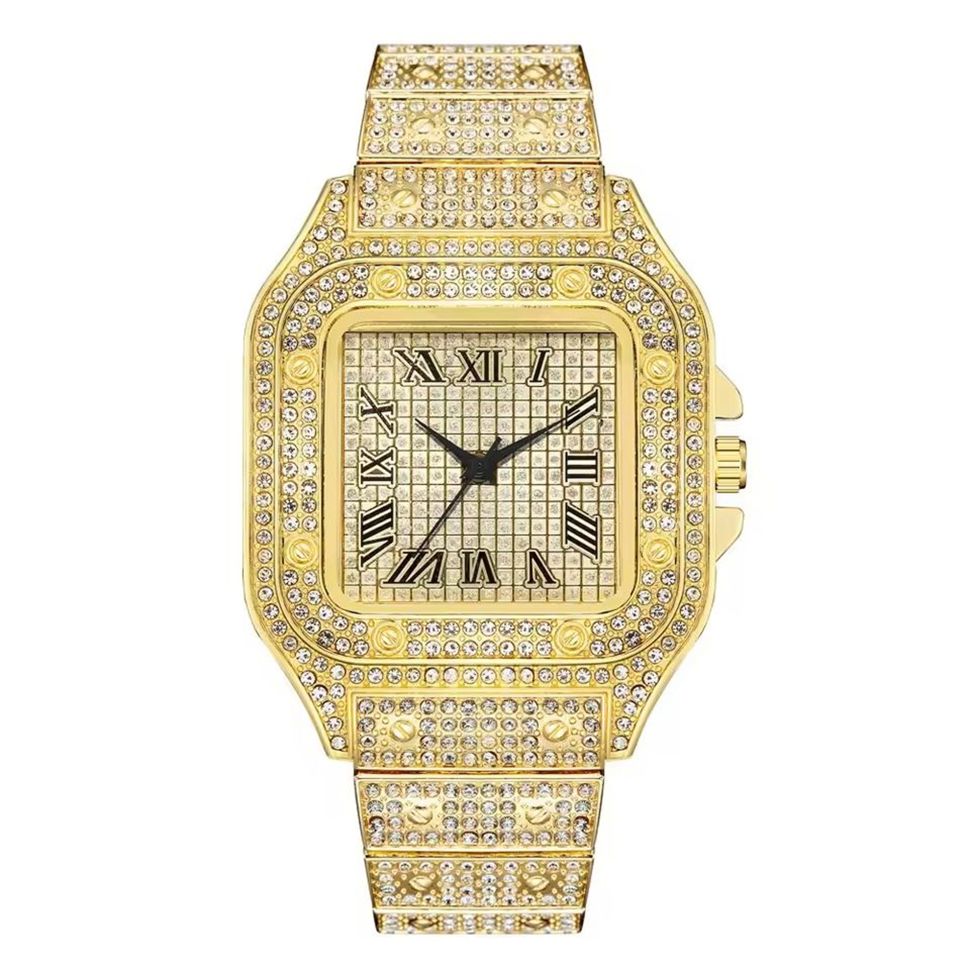 Luxury Business Steel Strap Roman Scale Quartz Watch For Men 6
