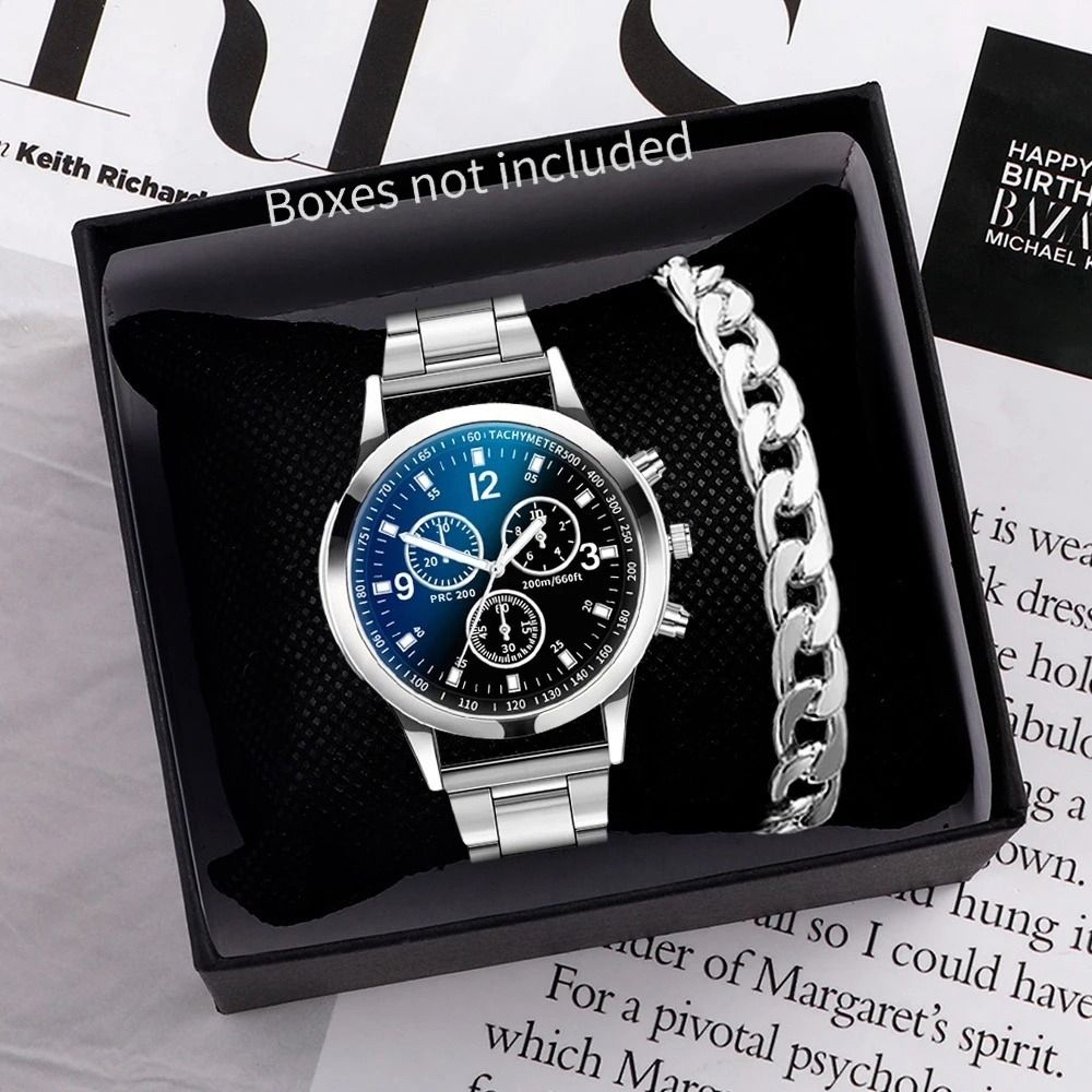 Men Business Watch With Steel Band And Bracelet Set 6