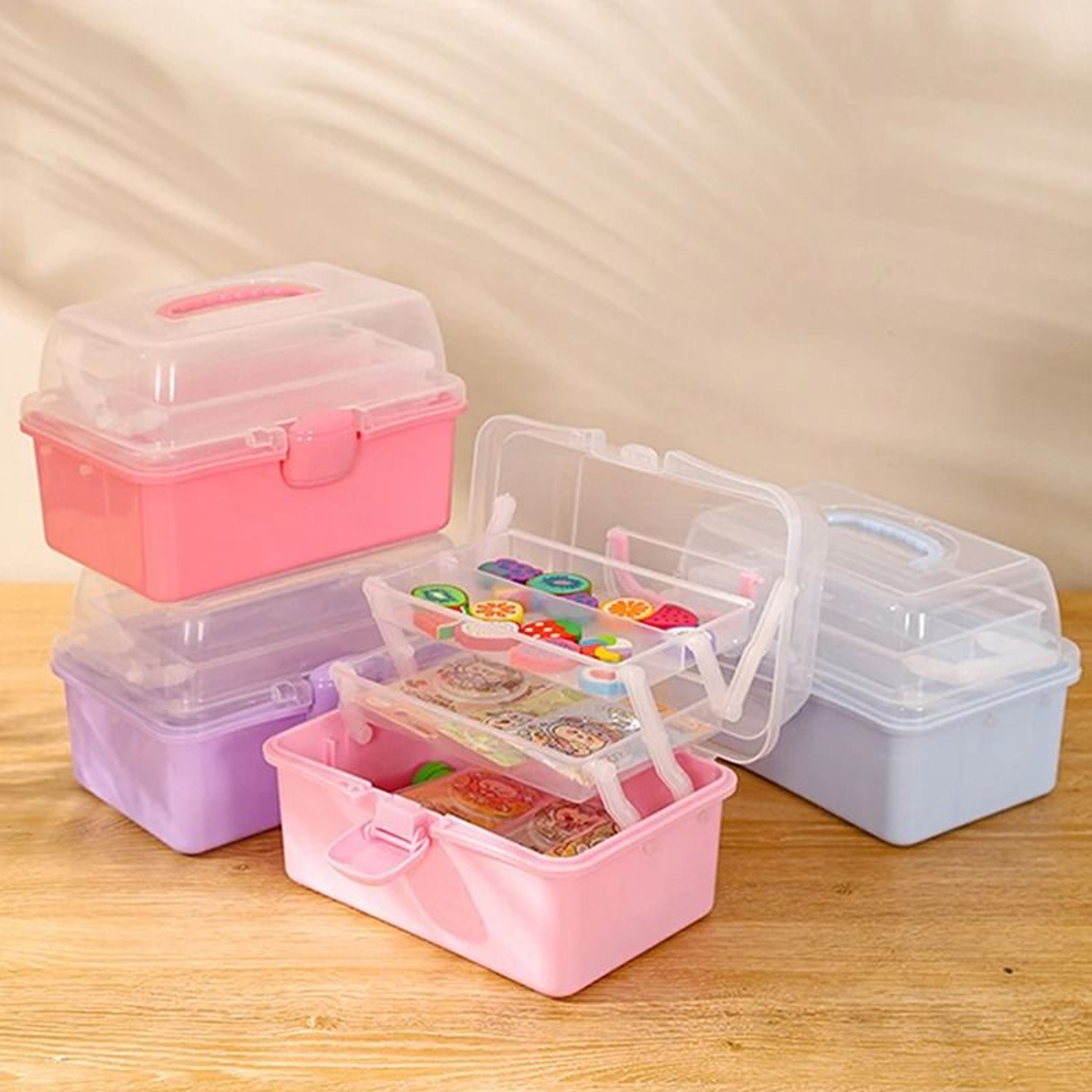 Foldable Three Tier Storage Box For Kids Accessories And Jewelry Organization 1