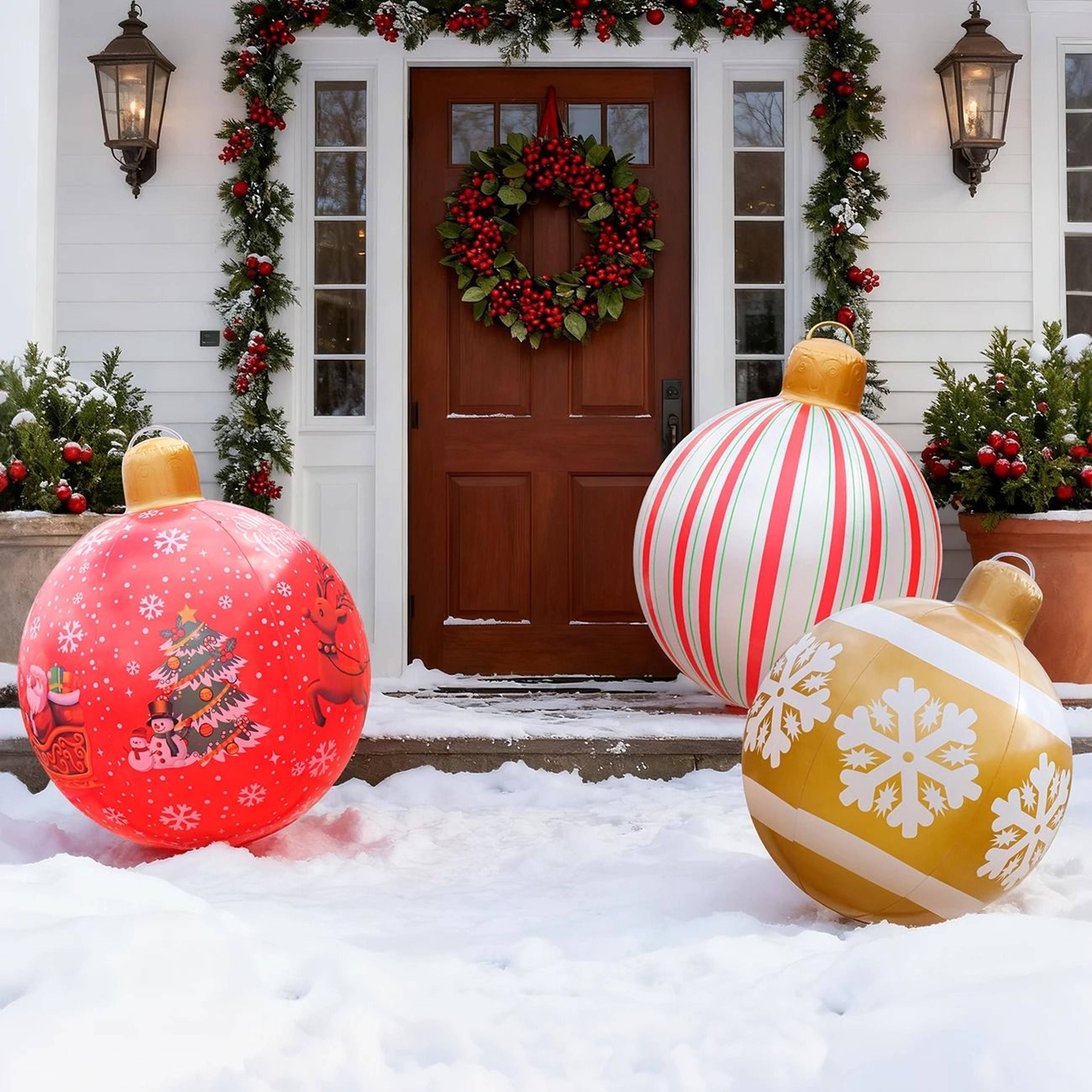 Inflatable Christmas Ornament Ball For Large Outdoor Holiday Decoration 2