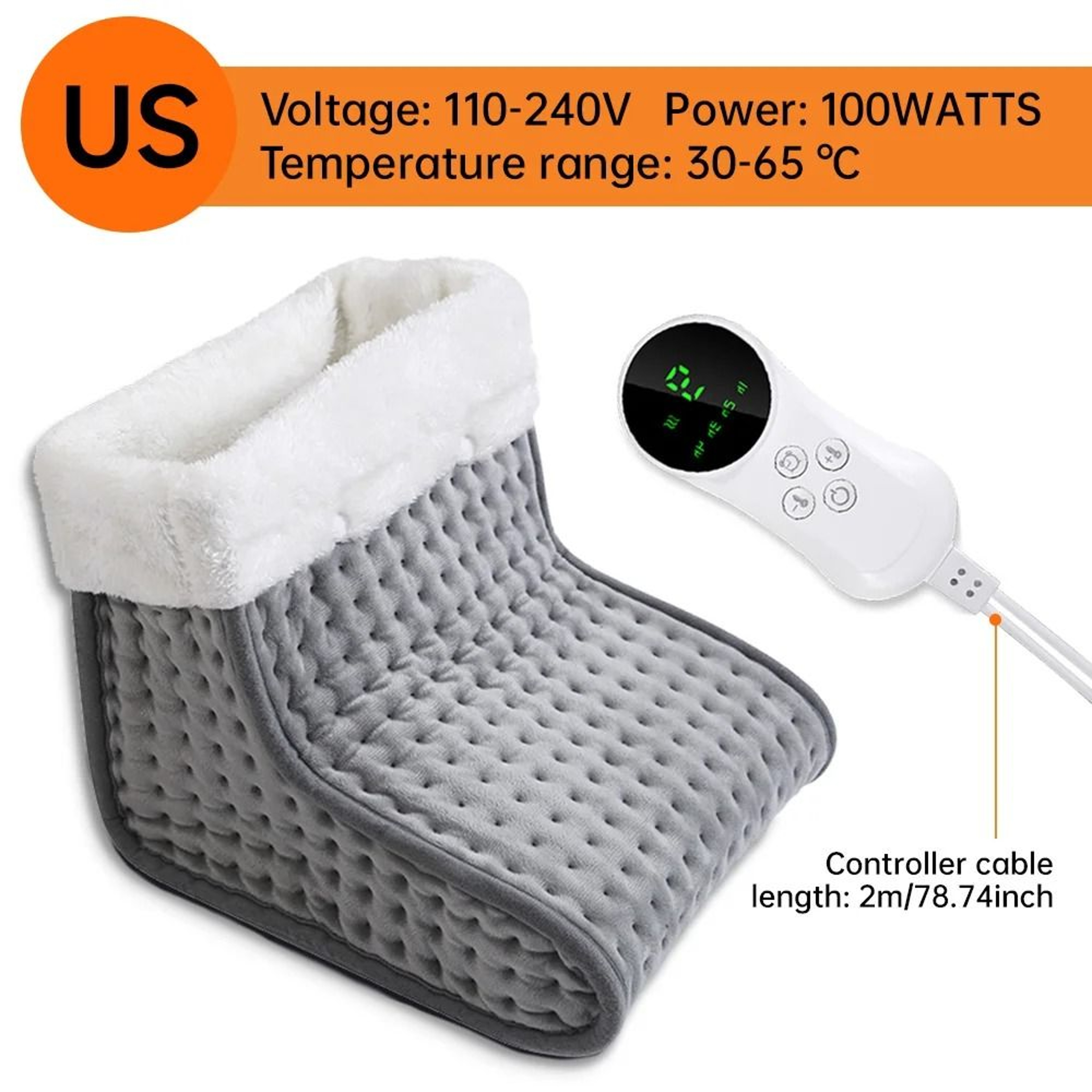 Electric Heated Foot Warmer Plush Heating Pad With Adjustable Temperature 7