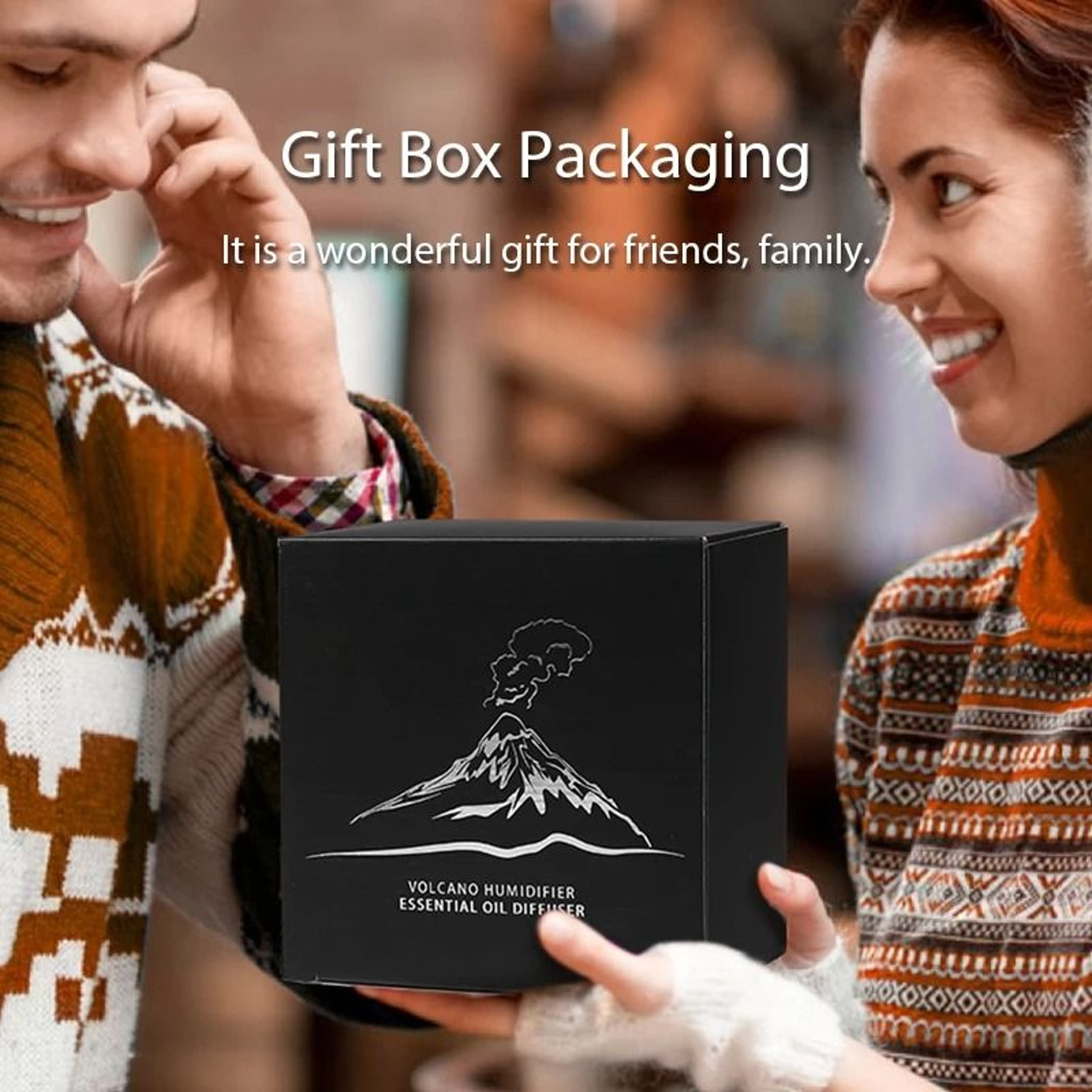 Kinscoter Volcanic Aroma Diffuser 130ml USB Portable Air Humidifier With Color Flame Night Light 4