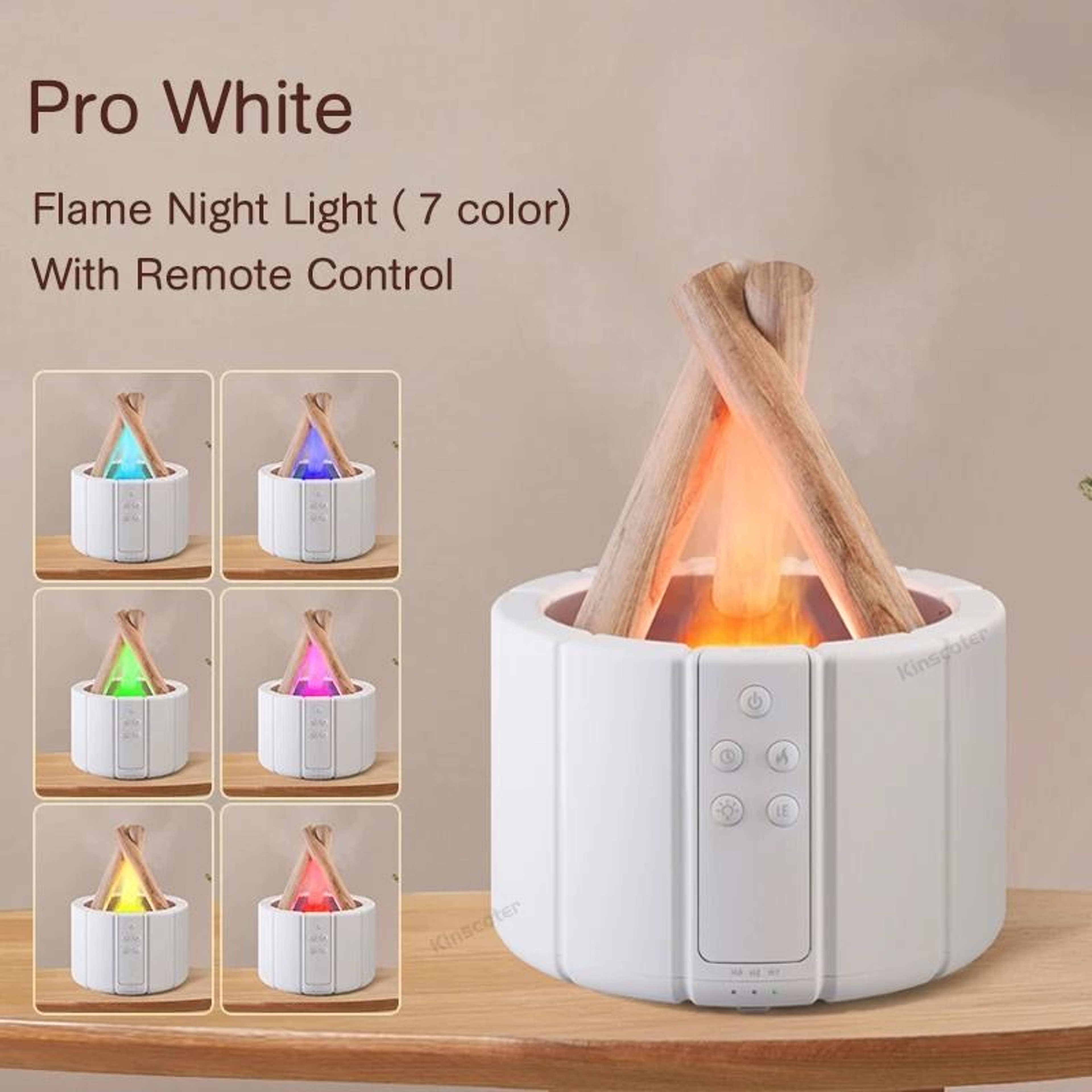 Kinscoter Simulated Flame Aroma Diffuser Bonfire Air Humidifier Ultrasonic Cool Mist Maker With LED 9
