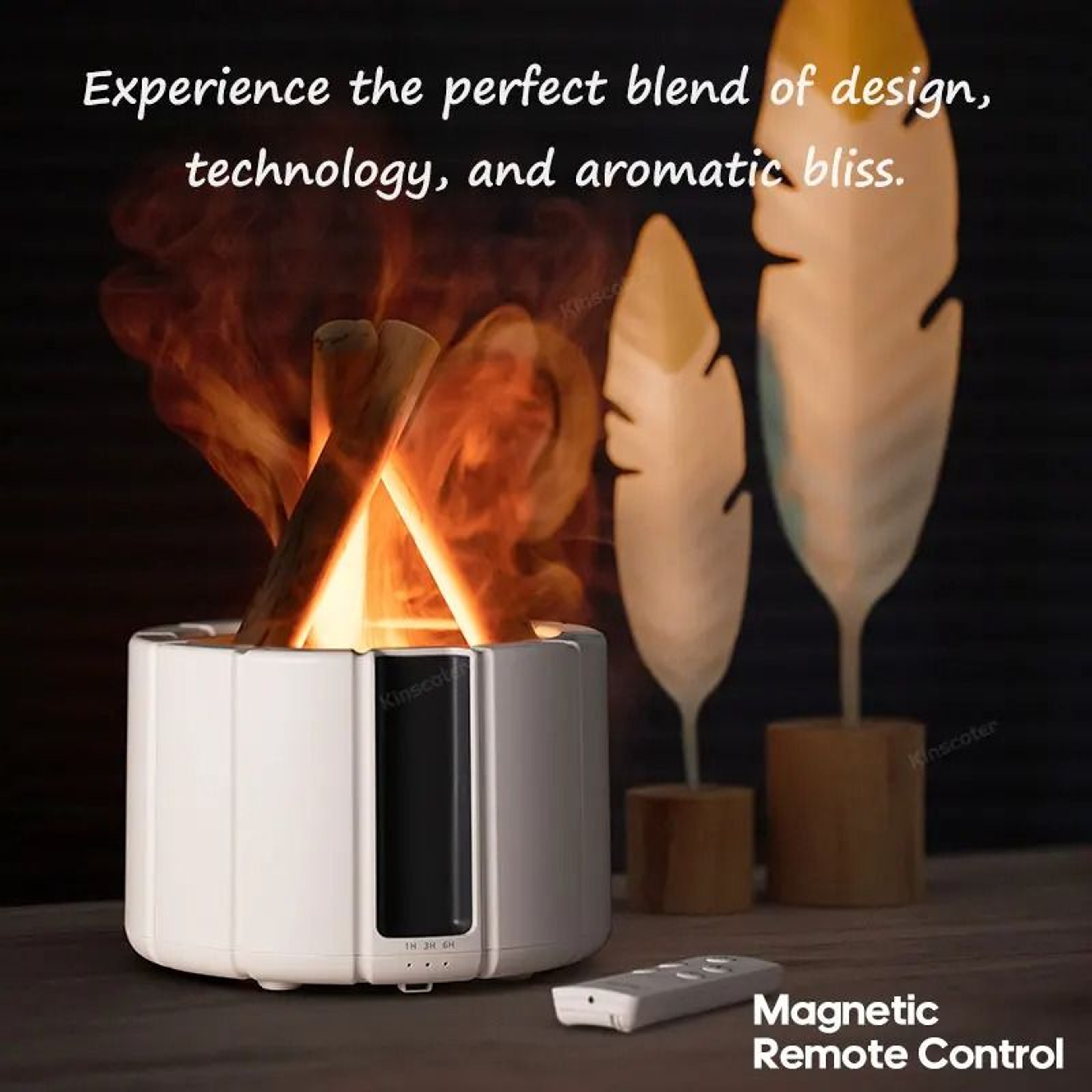 Kinscoter Simulated Flame Aroma Diffuser Bonfire Air Humidifier Ultrasonic Cool Mist Maker With LED 1