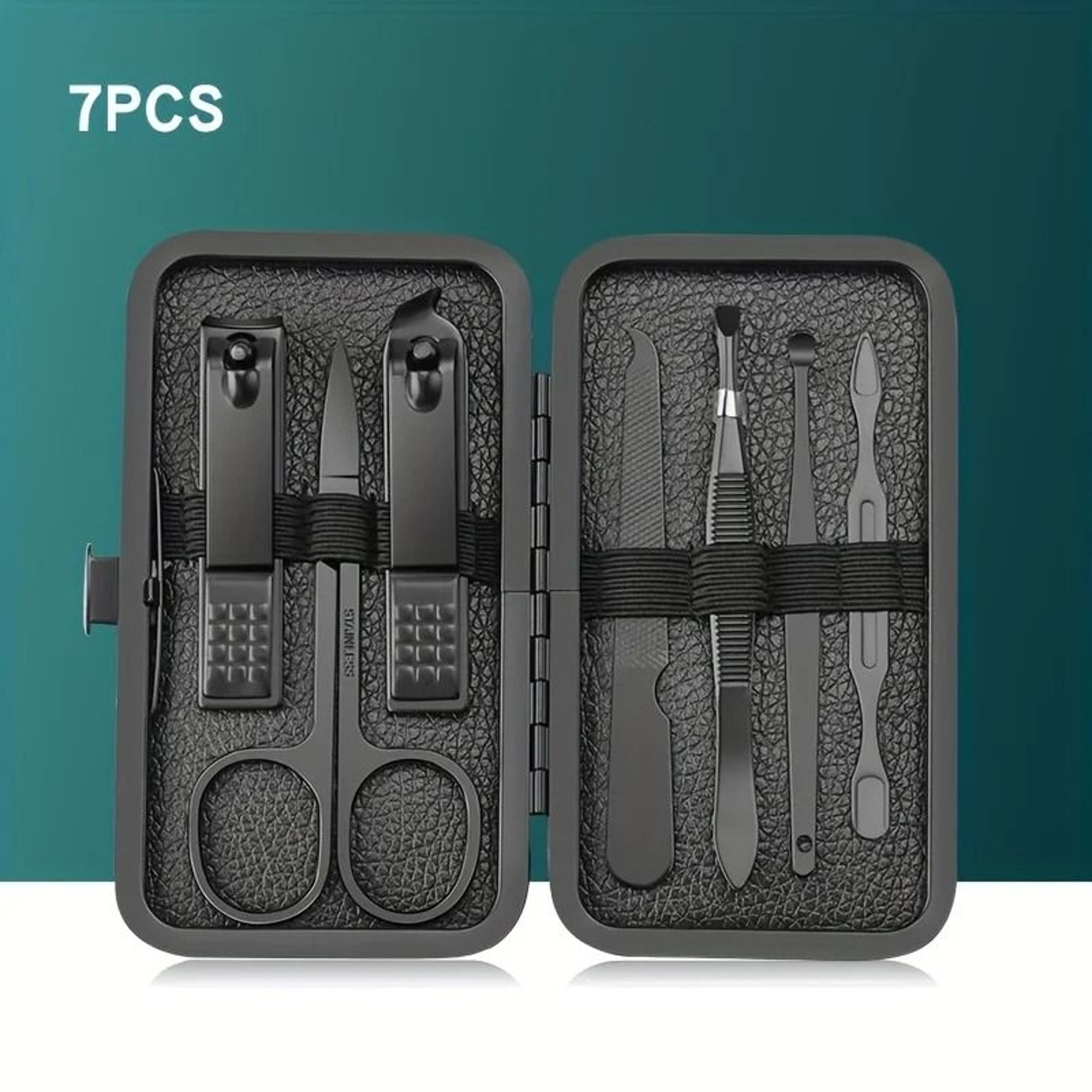 Stainless Steel Manicure Set Nail Clippers Kit 7 10 12 18 20 24 PCS With Leather Case 13