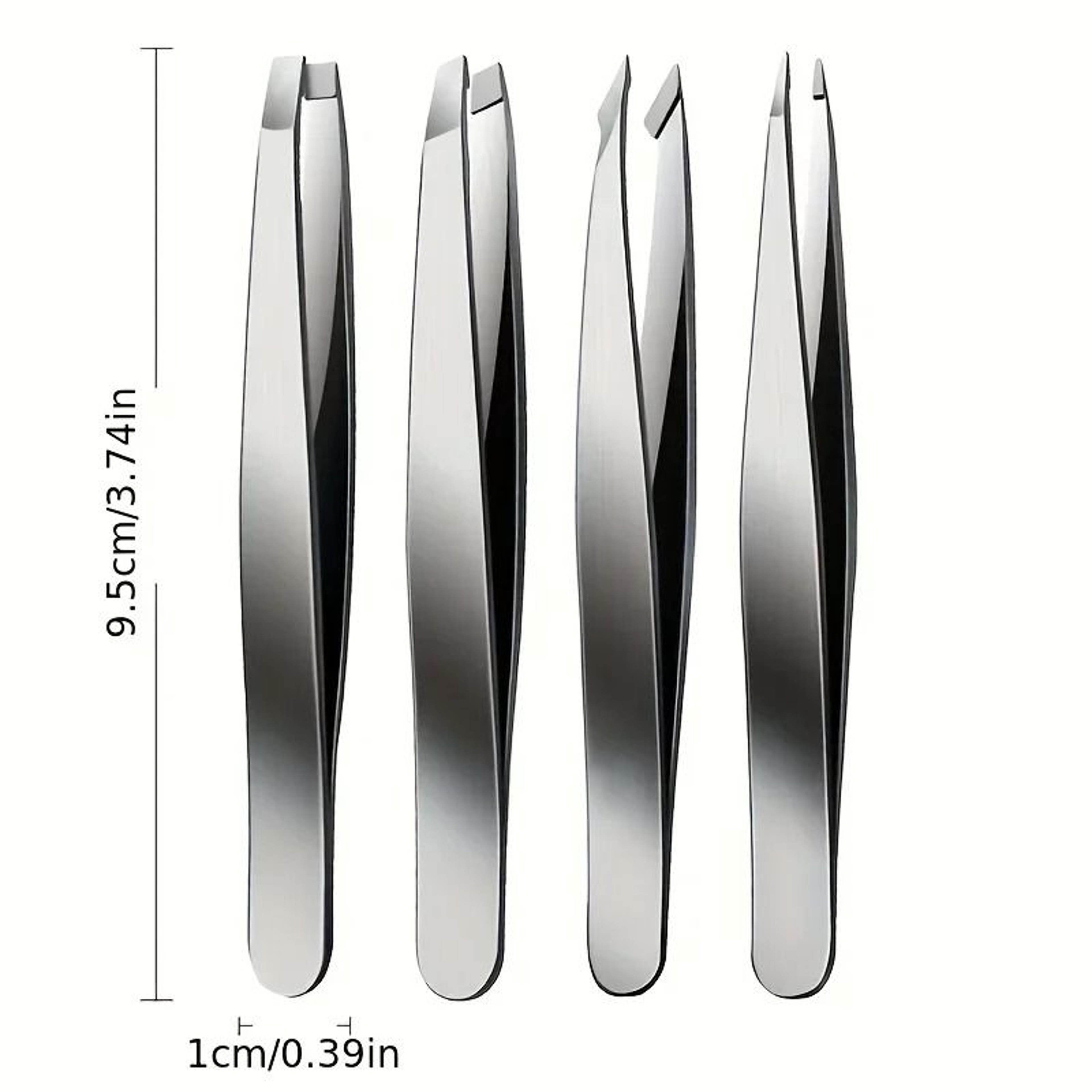 Ouriner Eyebrow Tweezers Set 4 PCS Stainless Steel Professional Beauty Tool Set For Facial Hair Rem 4