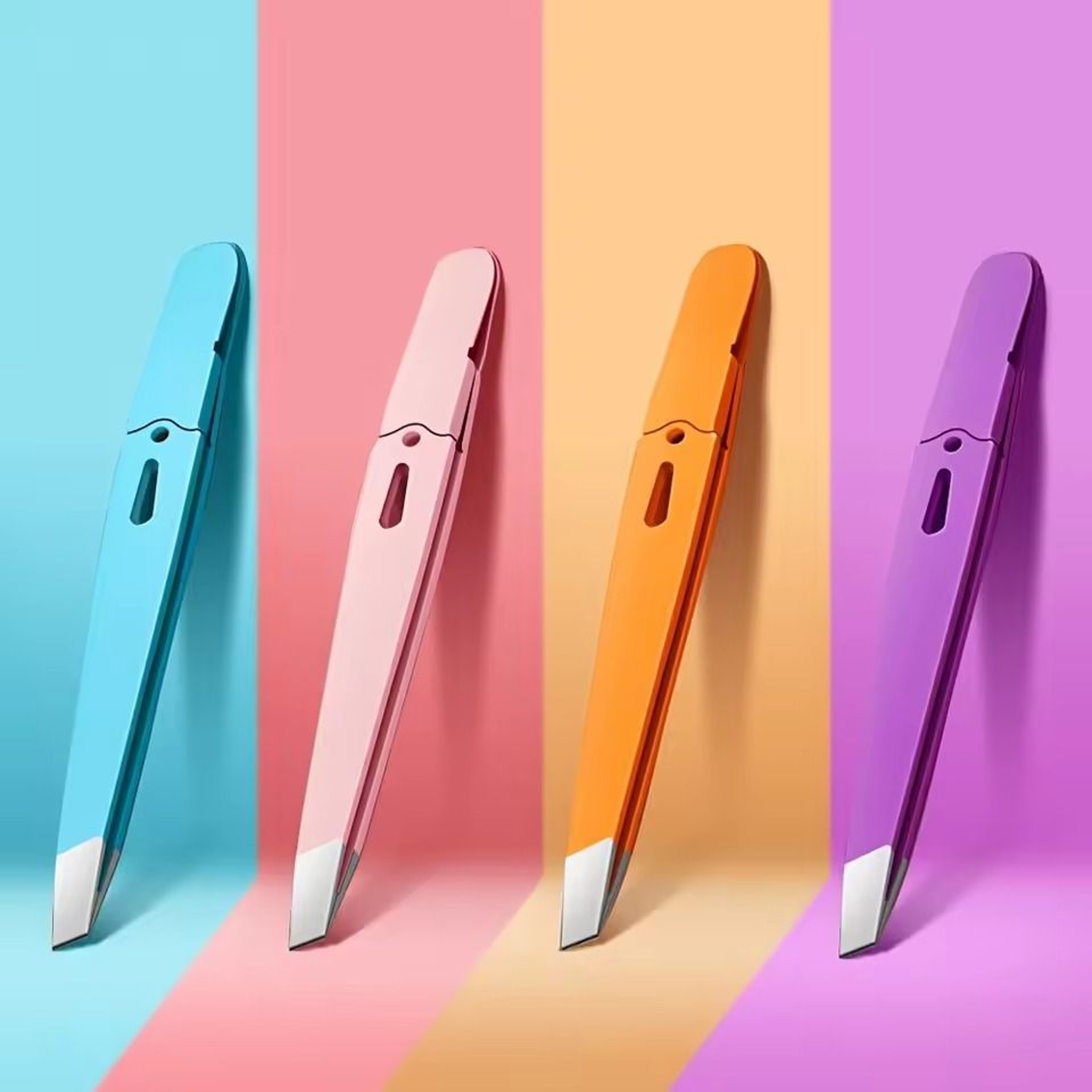 Colorful Stainless Steel Eyebrow Tweezer For Precise Hair Removal 0