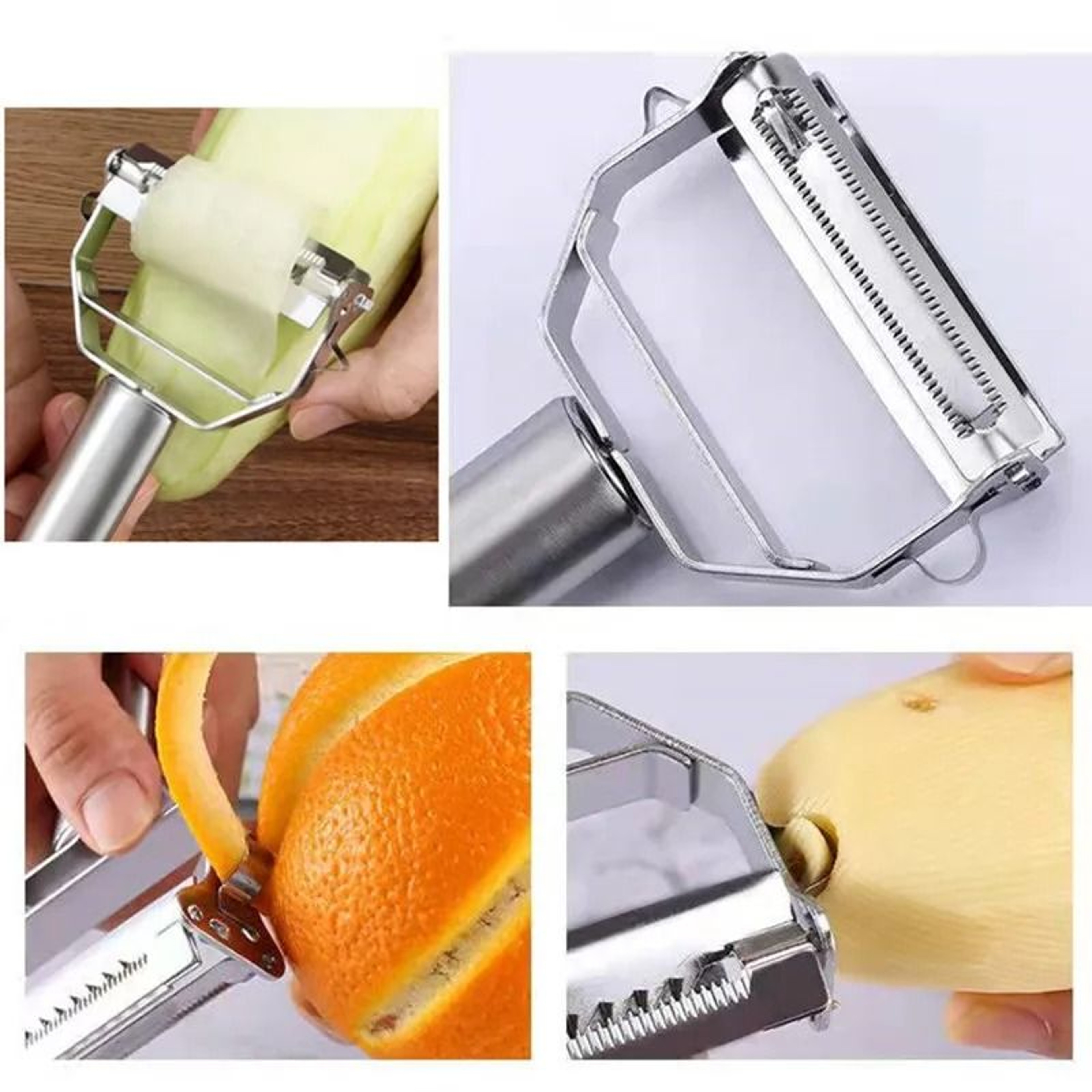 Stainless Steel DoubleHead Vegetable Peeler Melon Planer Multiple Function Fruit And Vegetable Peel 3
