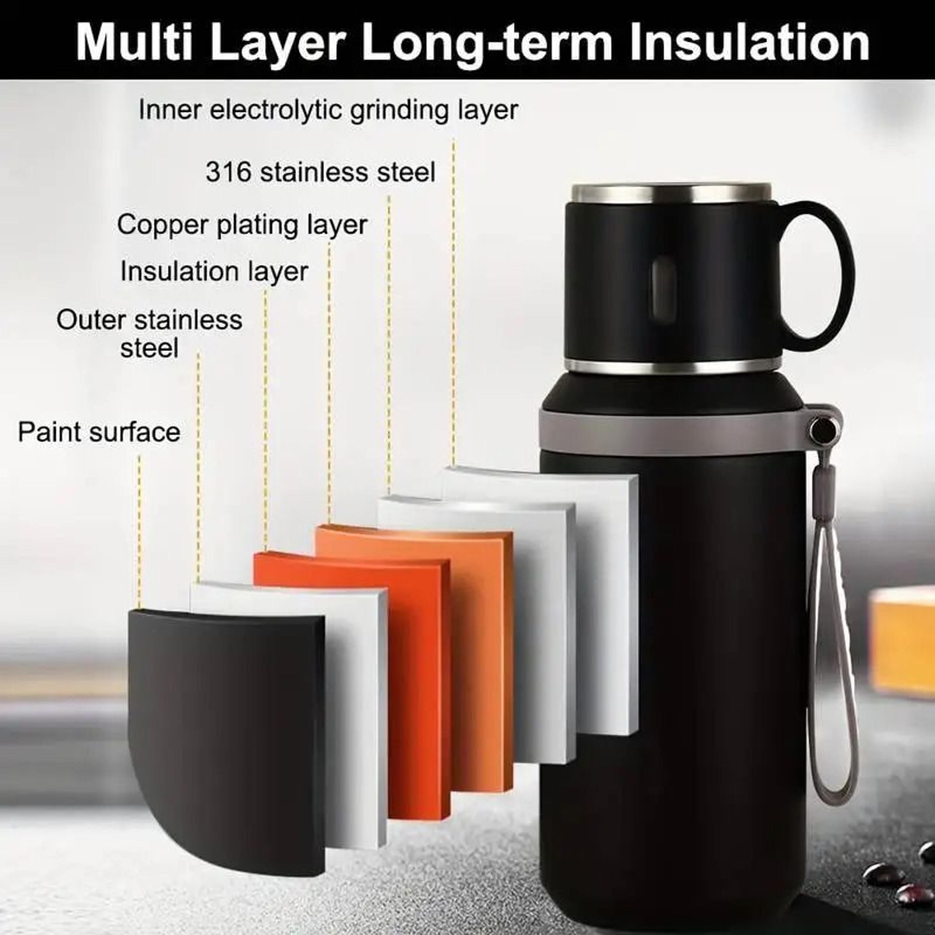 Stainless Steel Coffee Cup Travel Thermal Mug Leak Proof Thermos Bottle 4