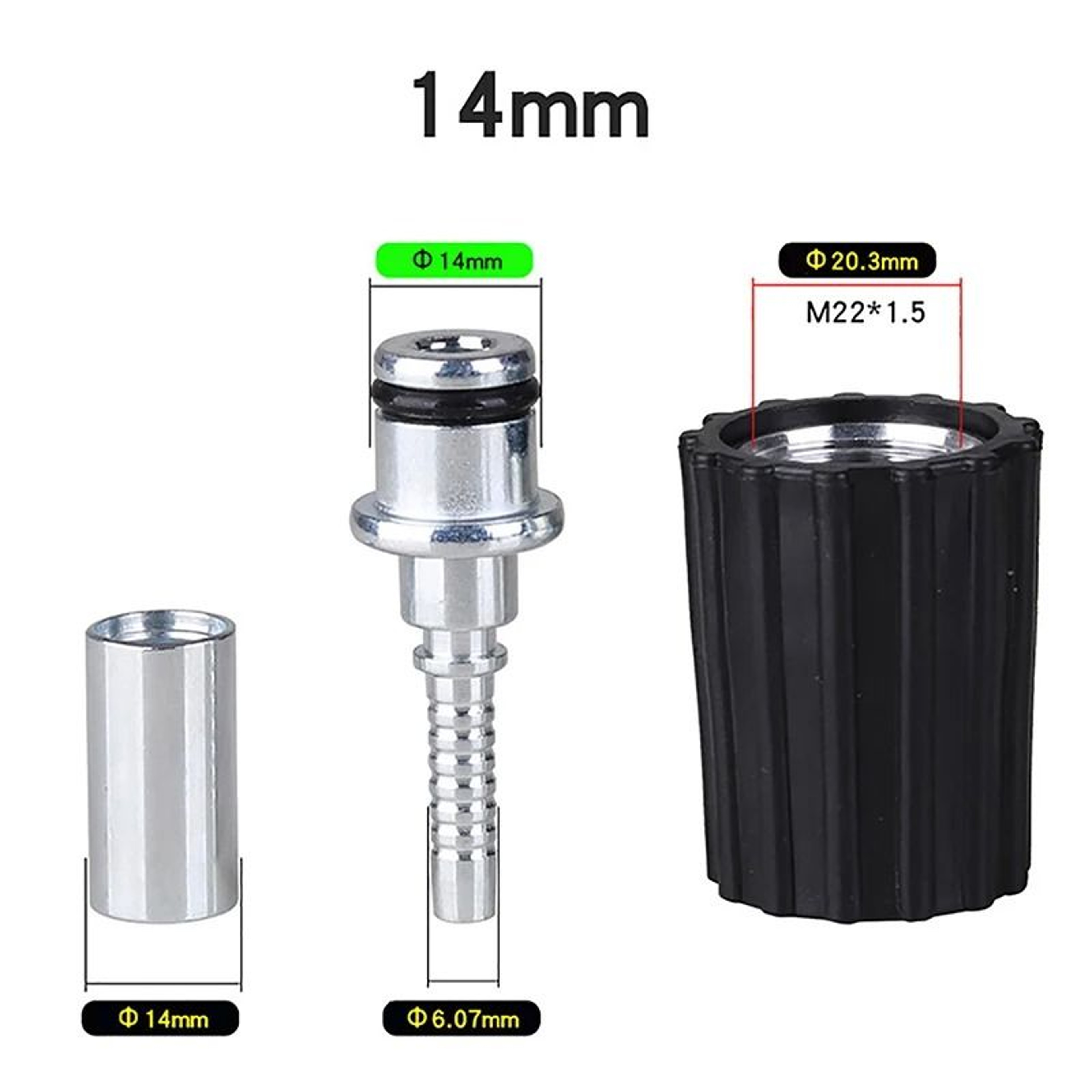 High Pressure Washer Hose Insert Fittings With M22 Twist Connector For Car Cleaning 6