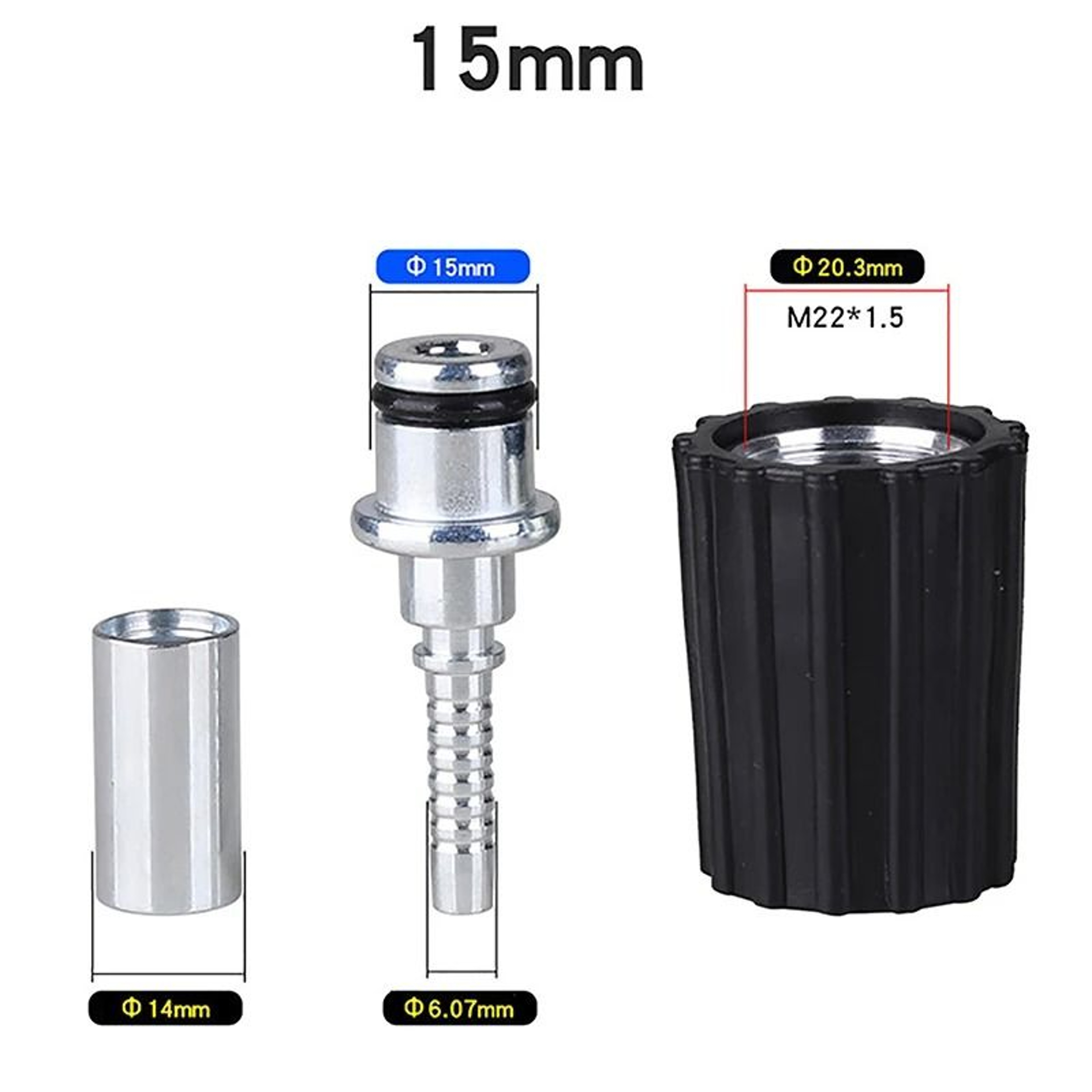 High Pressure Washer Hose Insert Fittings With M22 Twist Connector For Car Cleaning 8