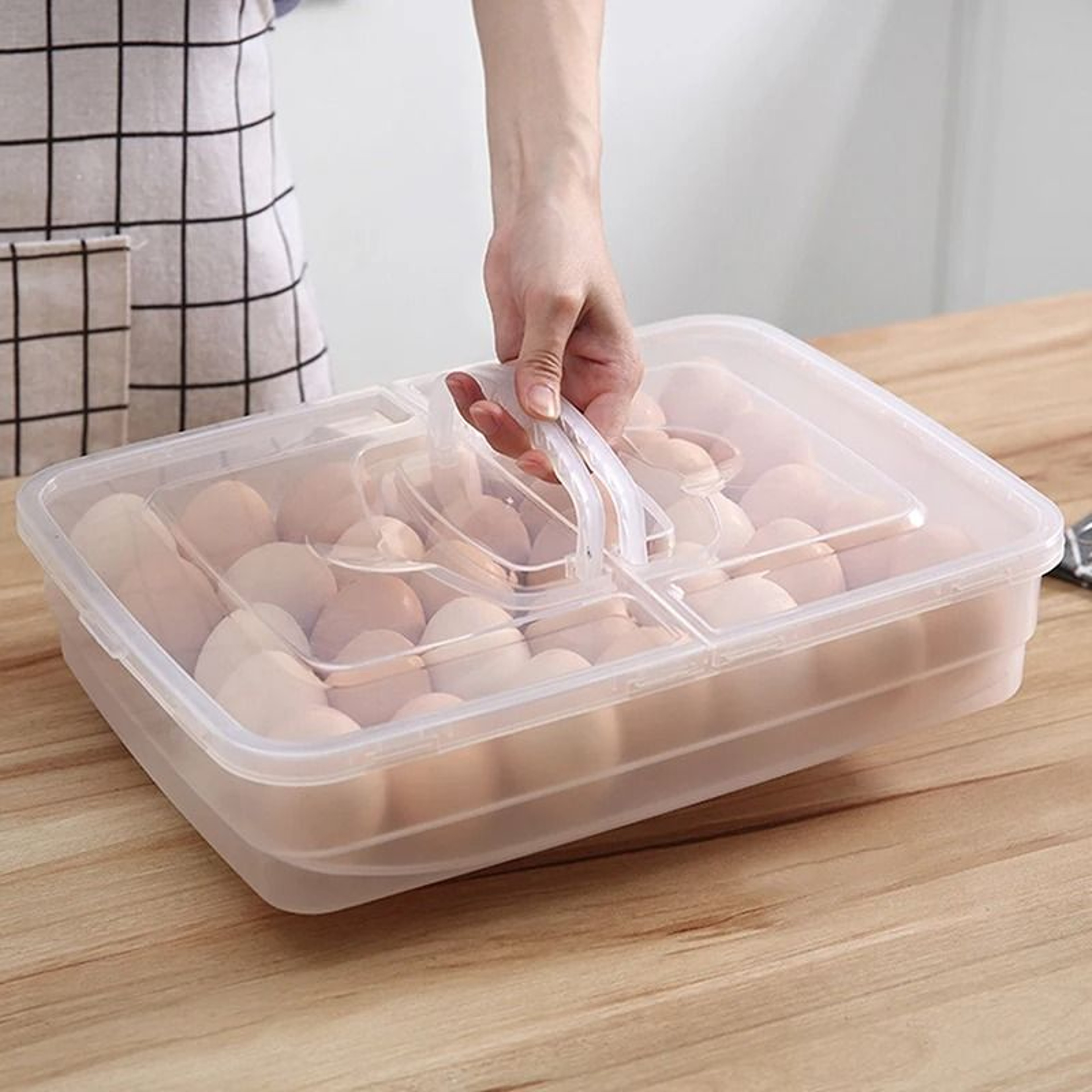 Egg Storage Box With Lid For Refrigerator Organization In Multiple Grid Options 0