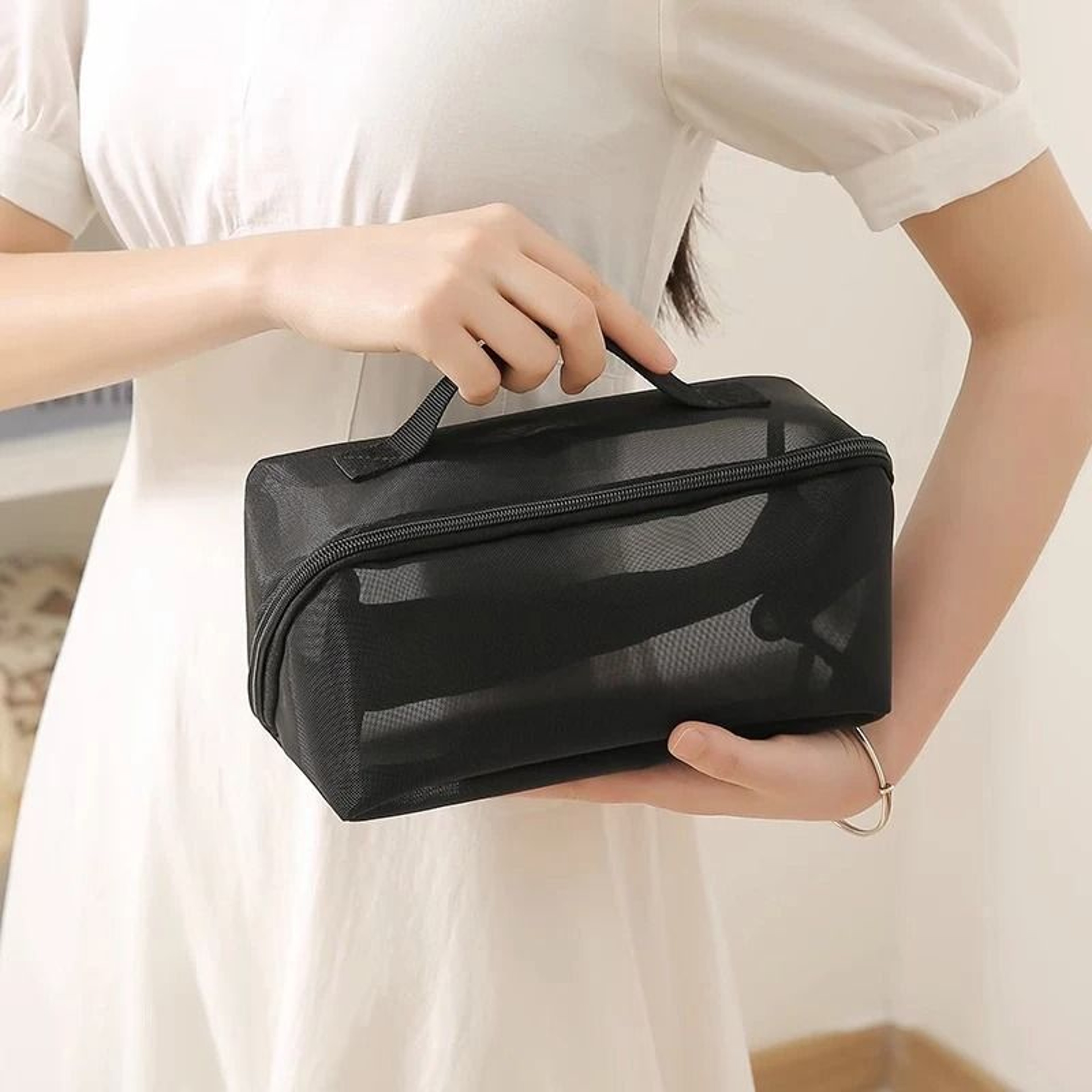 Mesh Clear Cosmetic Bags In Small And Large Sizes For Travel Makeup And Toiletry Organization 0