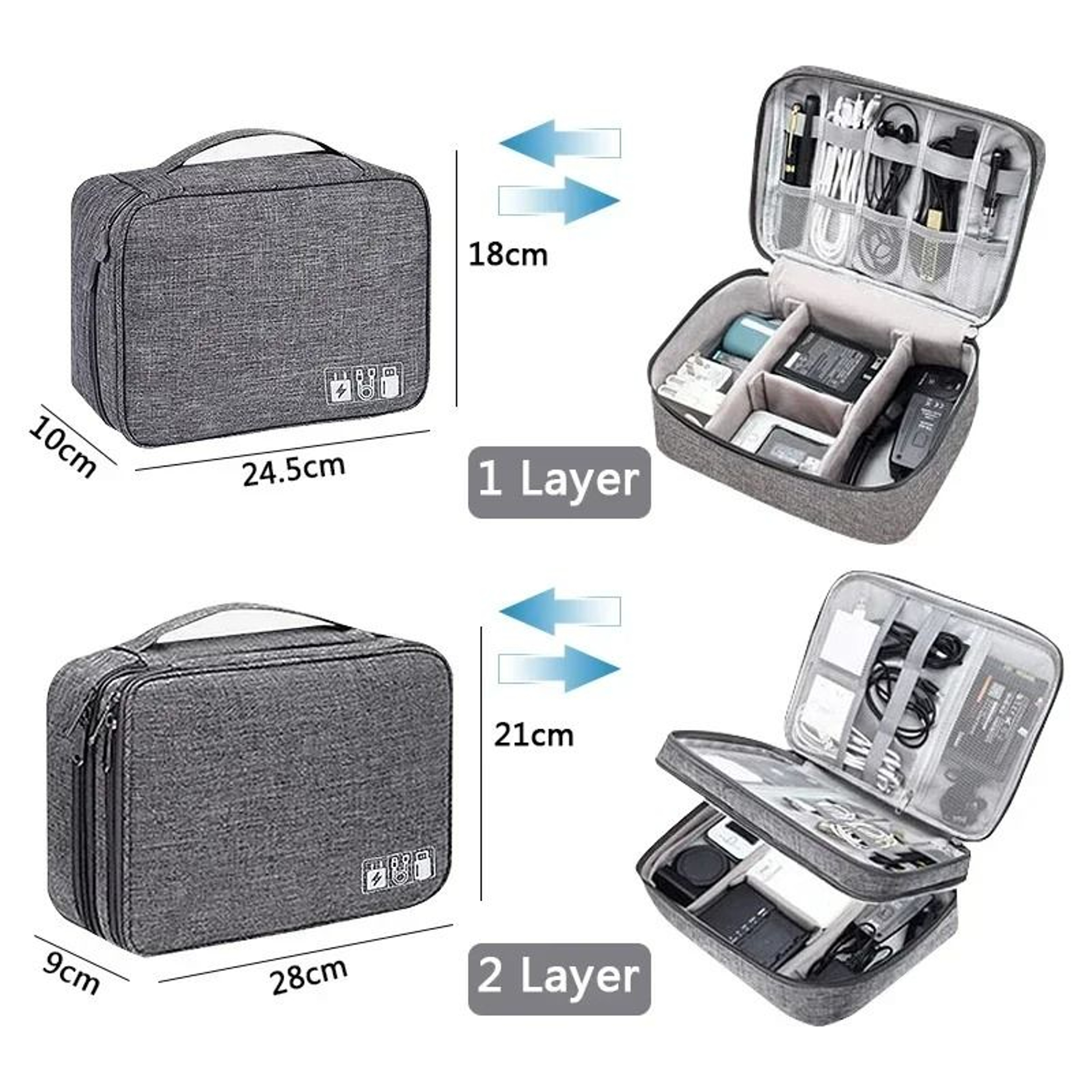 Large Capacity Waterproof Digital Organizer Bag For Cables Chargers And Travel Electronics 3