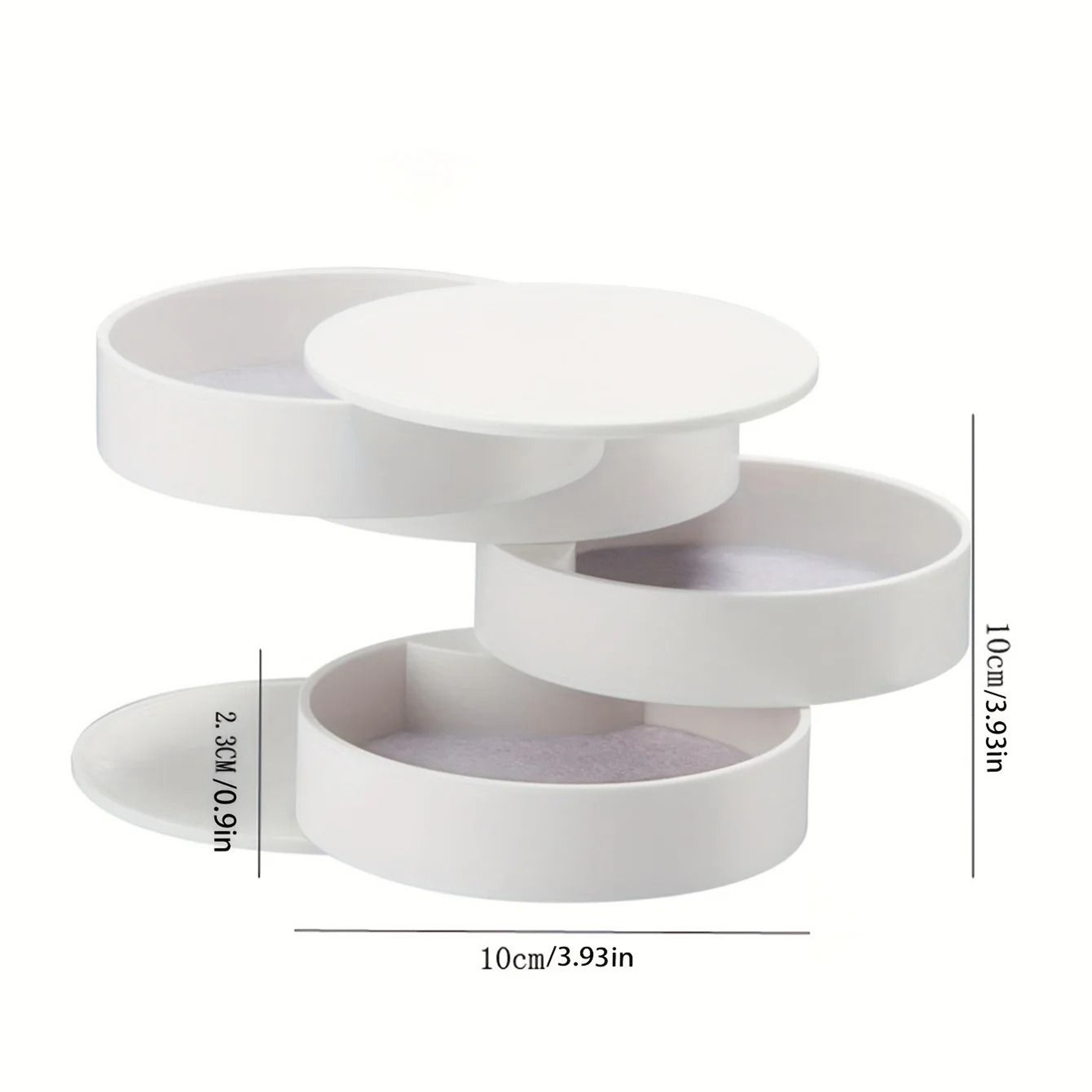Rotating Multi Layer Desktop Storage Box With Lid Dustproof Jewelry And Makeup Organizer 3
