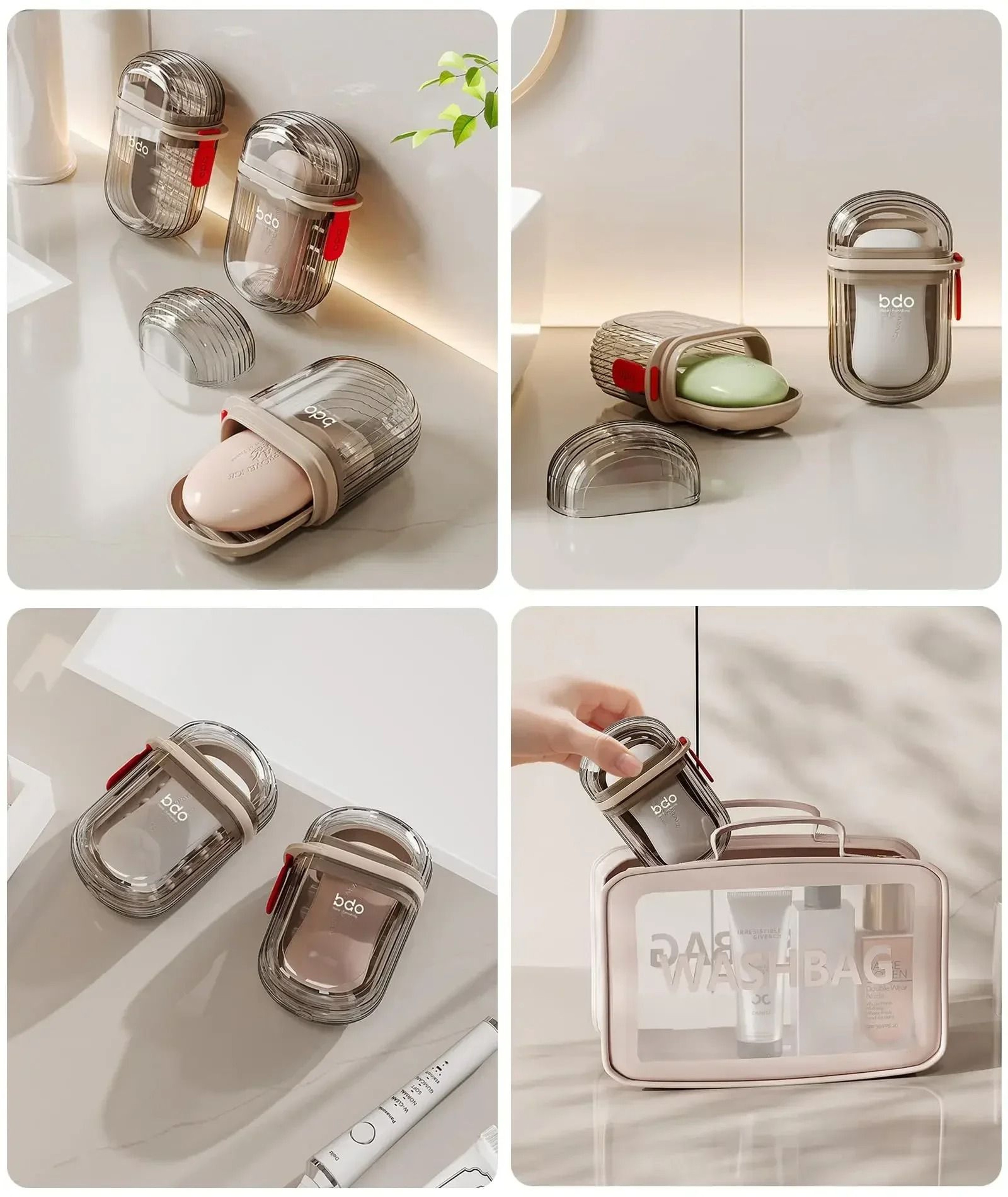 Portable Plastic Soap Case Travel Container With Drain Cover For Travel Use 3