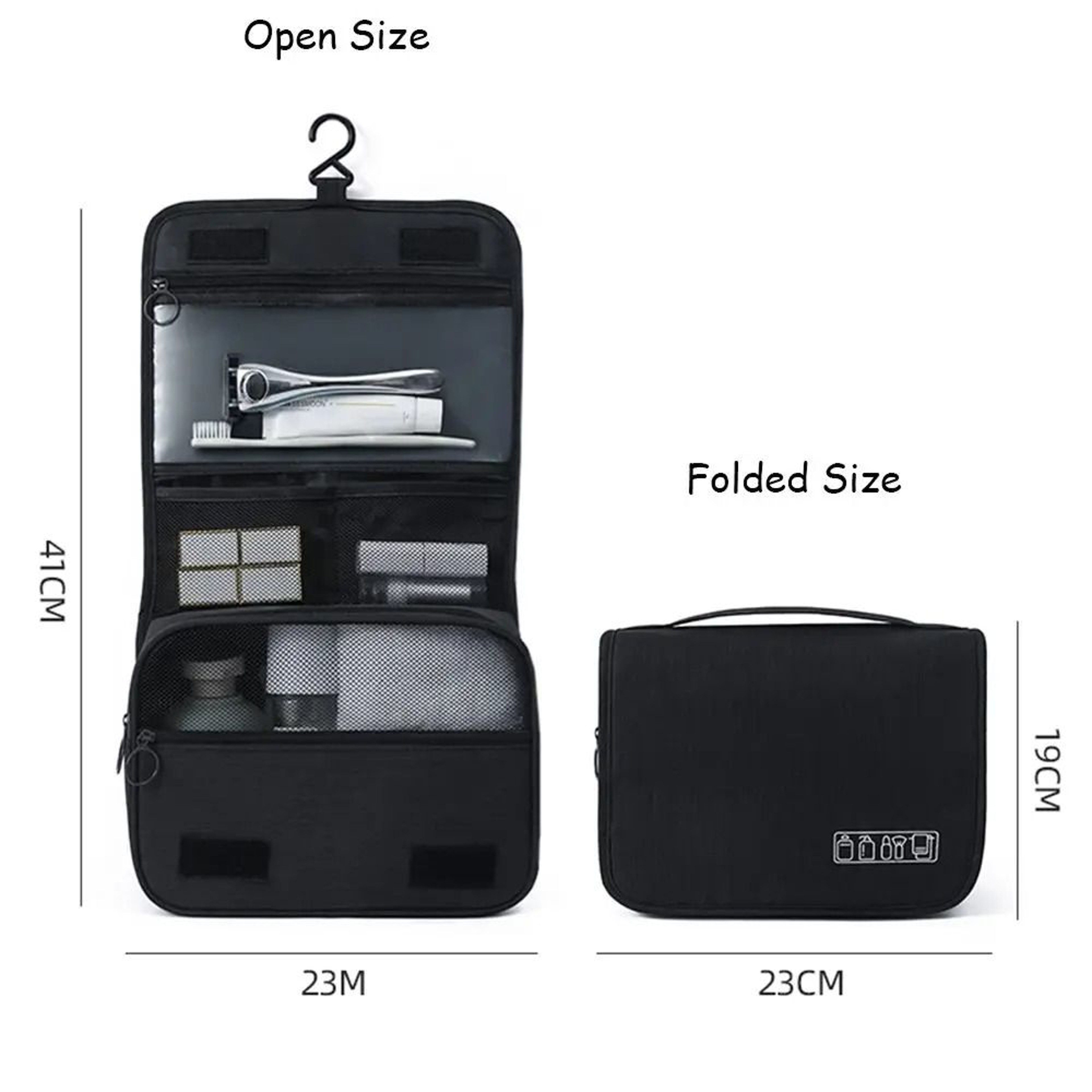 Foldable Hanging Toiletry Bag Organizer With Dry And Wet Separation For Travel And Bathroom 5