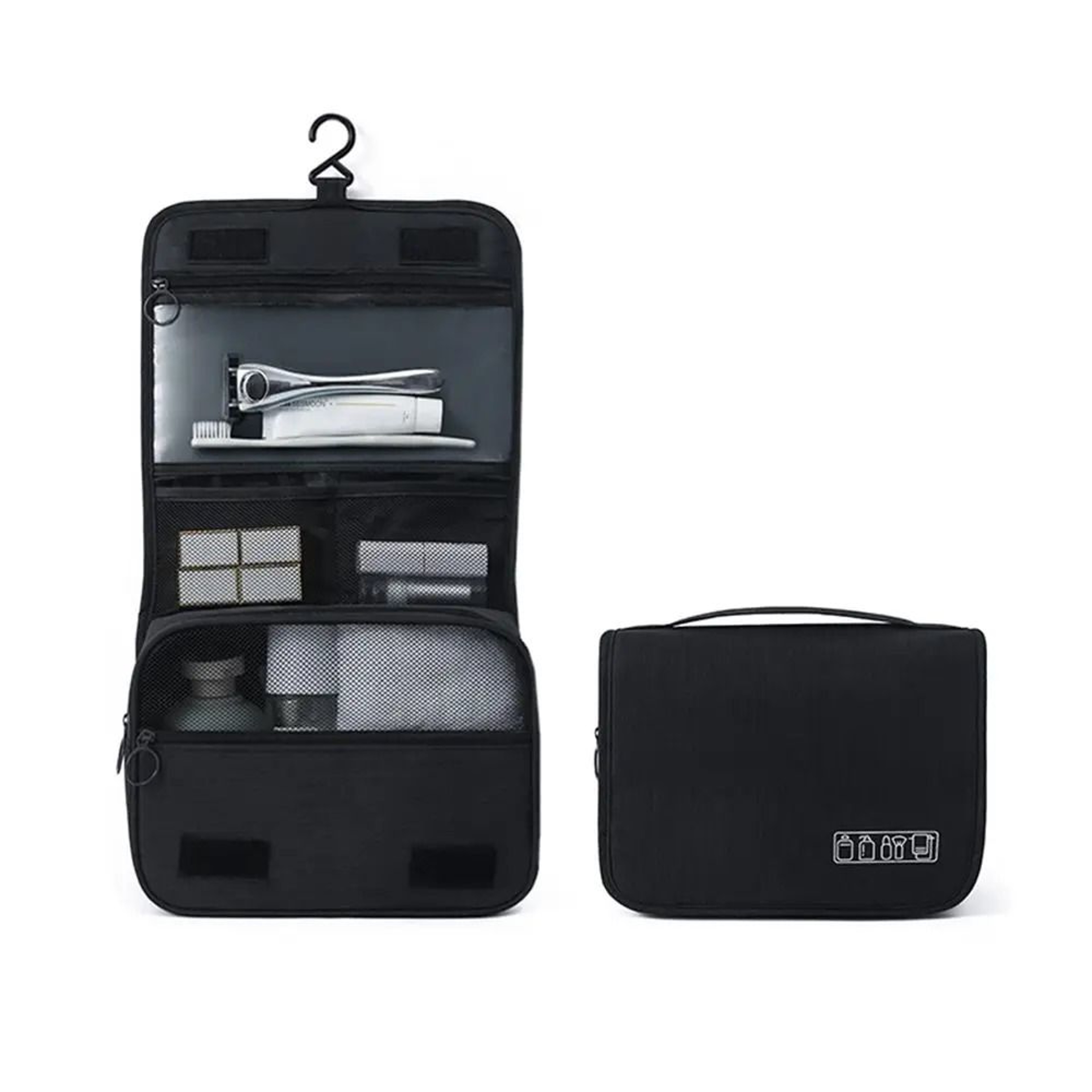 Foldable Hanging Toiletry Bag Organizer With Dry And Wet Separation For Travel And Bathroom 6