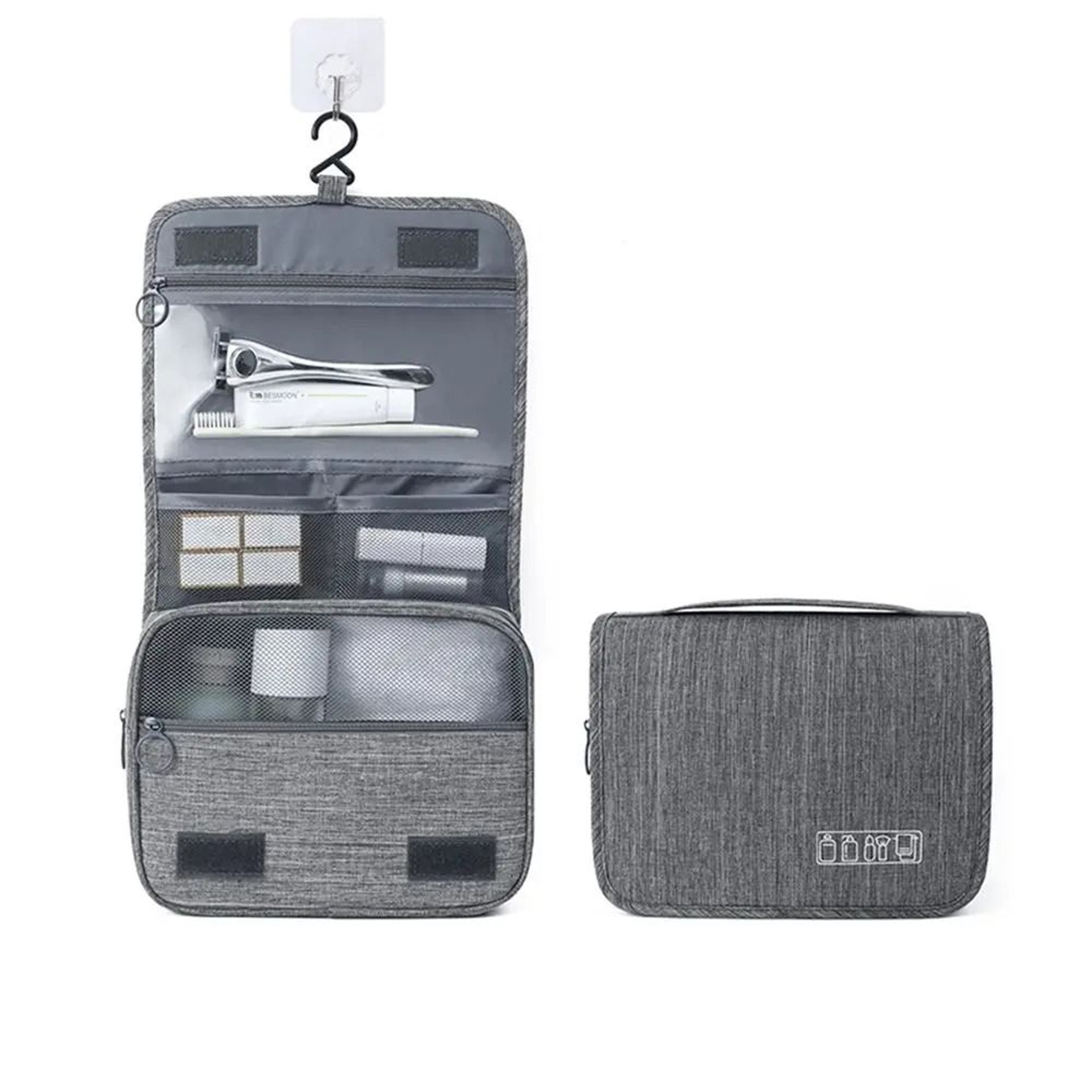 Foldable Hanging Toiletry Bag Organizer With Dry And Wet Separation For Travel And Bathroom 7