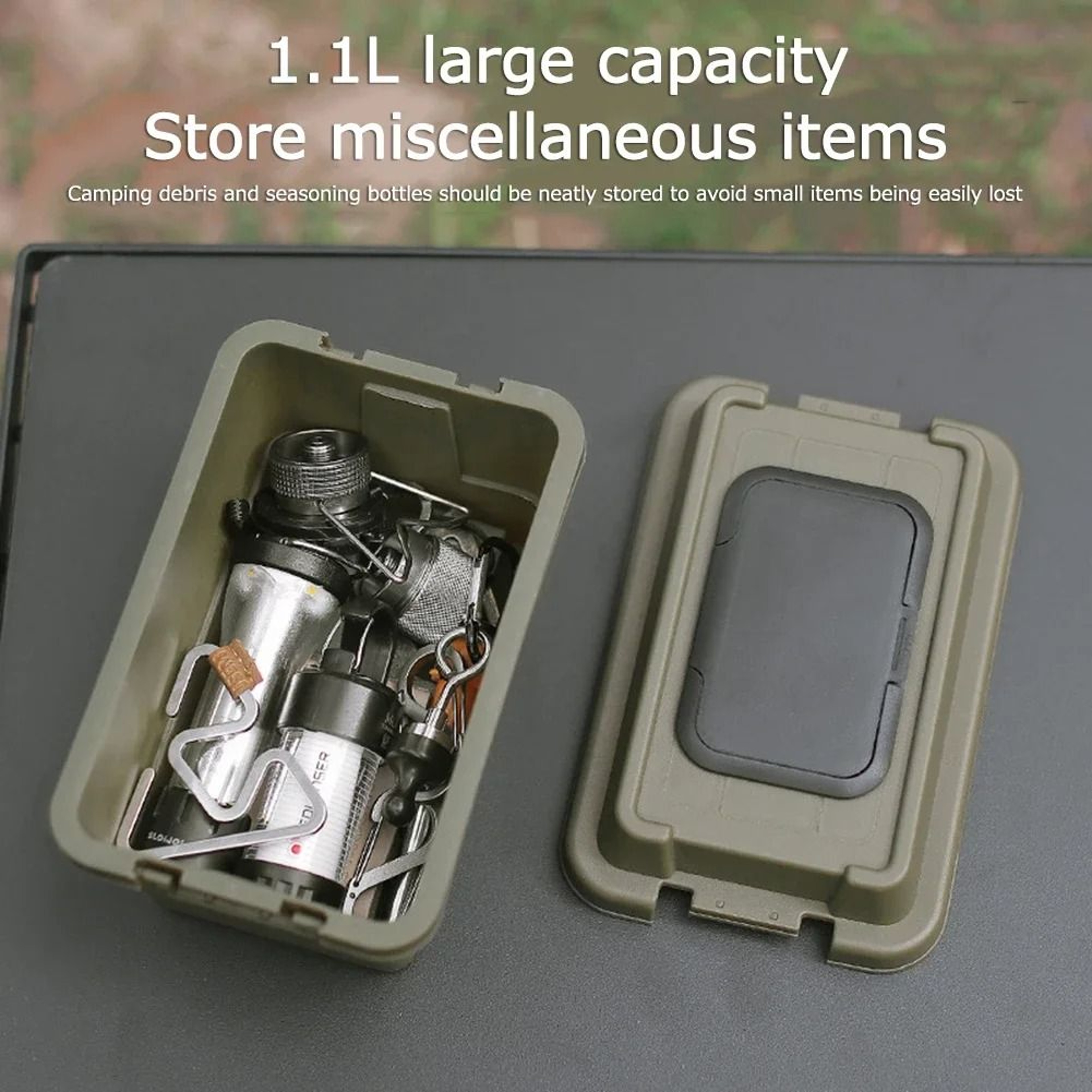 Outdoor Tissue Storage Box Portable 11L Camping Napkin And Seasoning Organizer Bucket 4