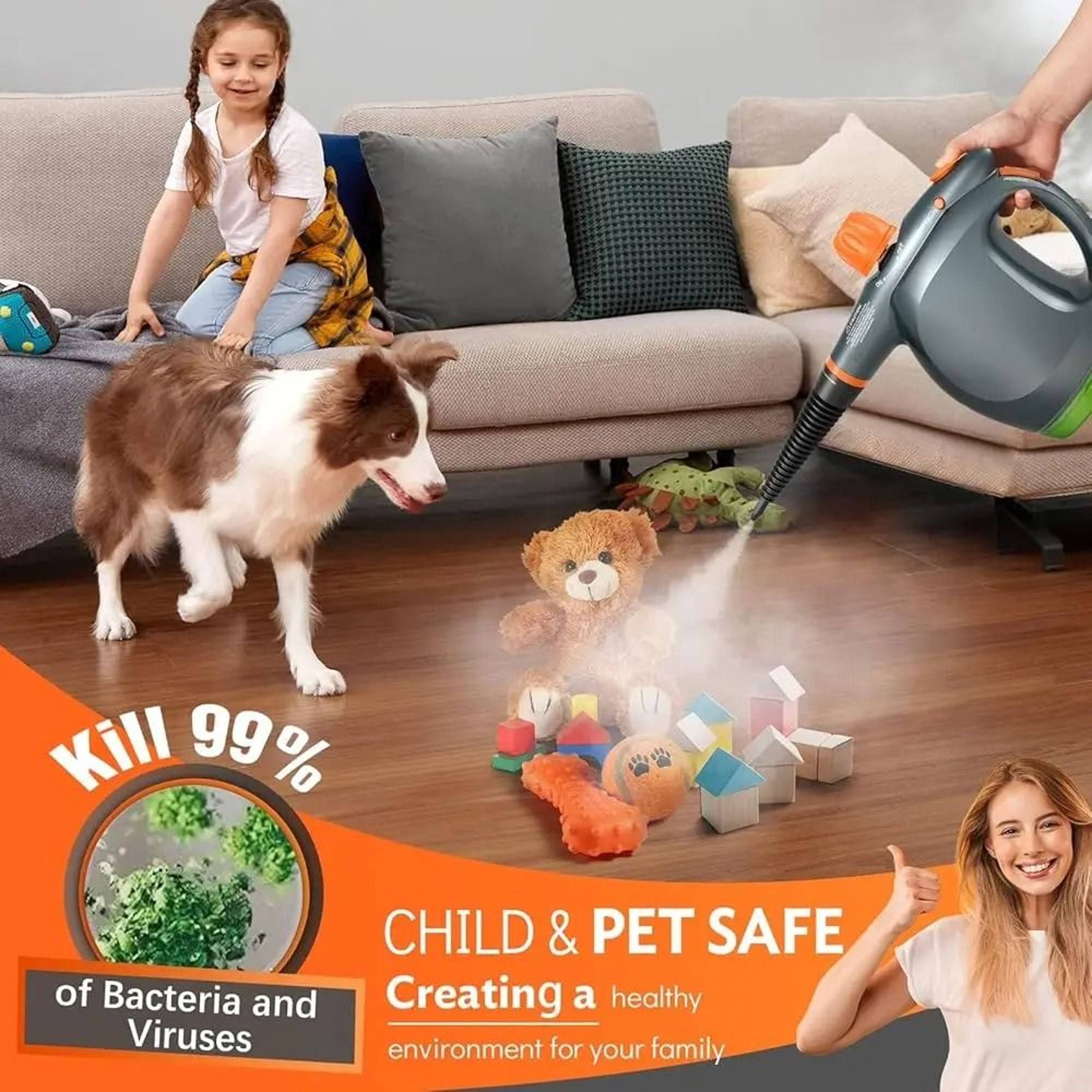 Powerful Handheld Steam Cleaner With Safety Lock And Detergent Container 5
